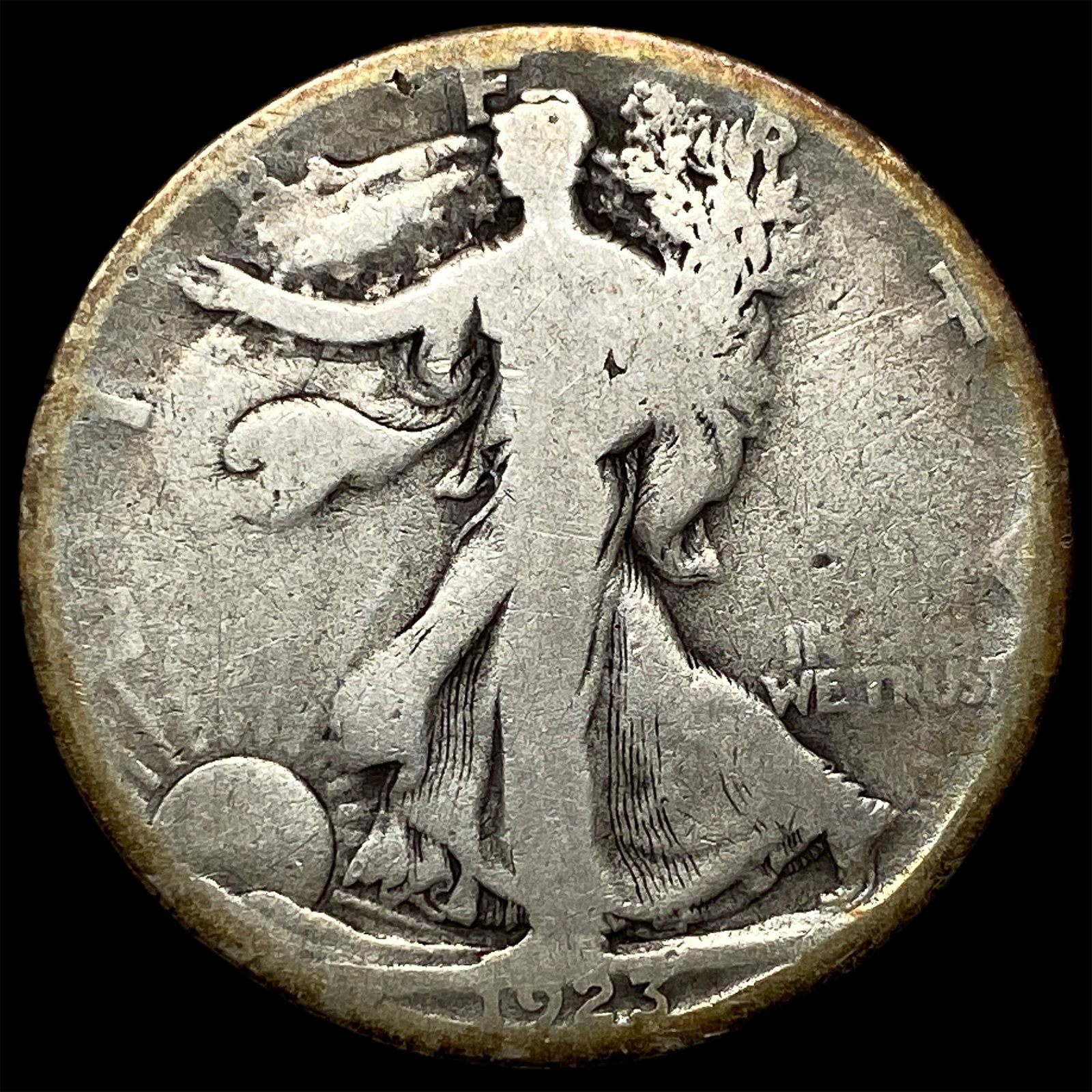 1923-S Silver Walking Liberty Half Dollar NICELY CIRCULATED: 1923-S Silver Walking Liberty Half Dollar NICELY CIRCULATED