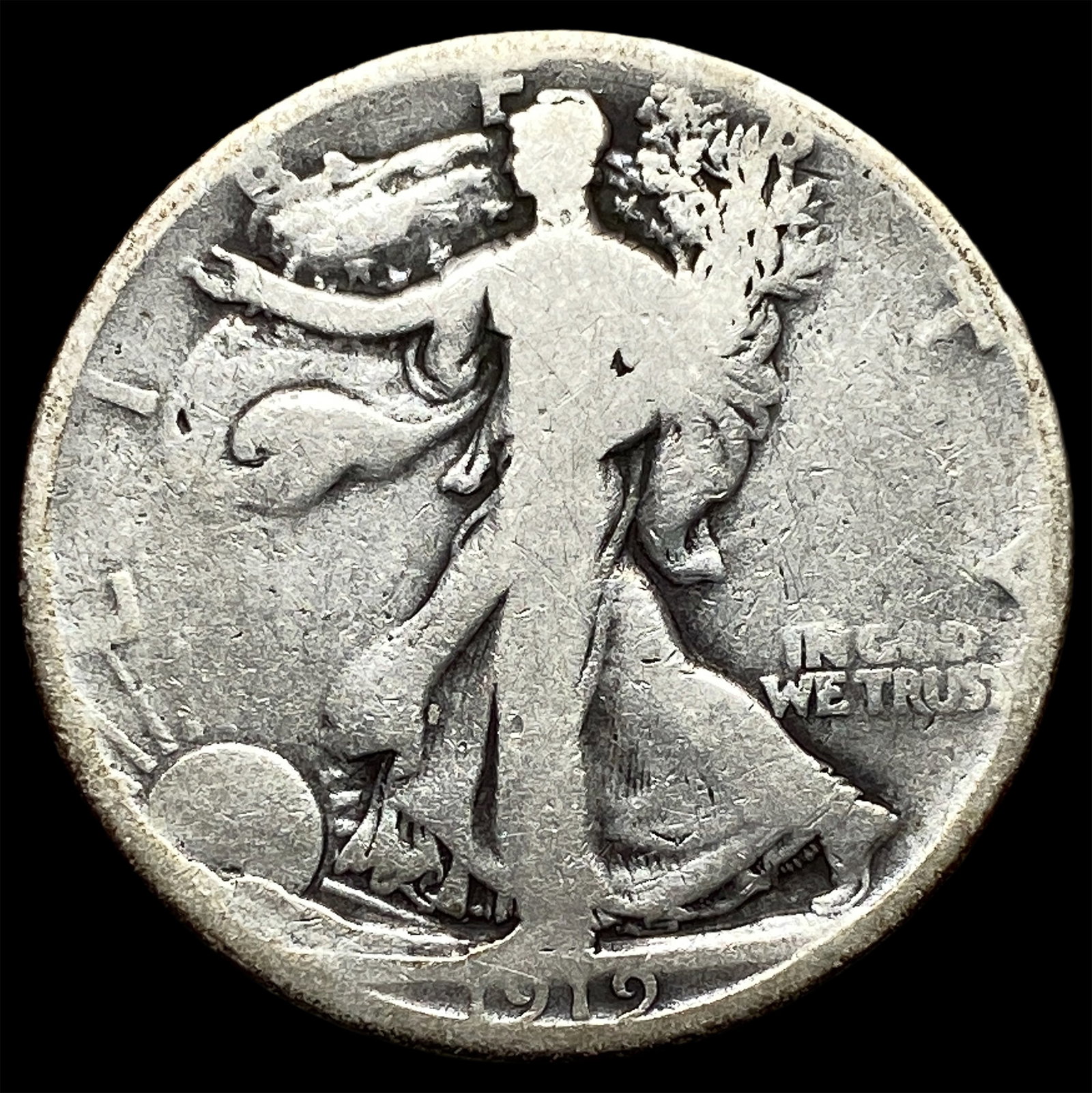 1919-D Silver Walking Liberty Half Dollar NICELY CIRCULATED: 1919-D Silver Walking Liberty Half Dollar NICELY CIRCULATED
