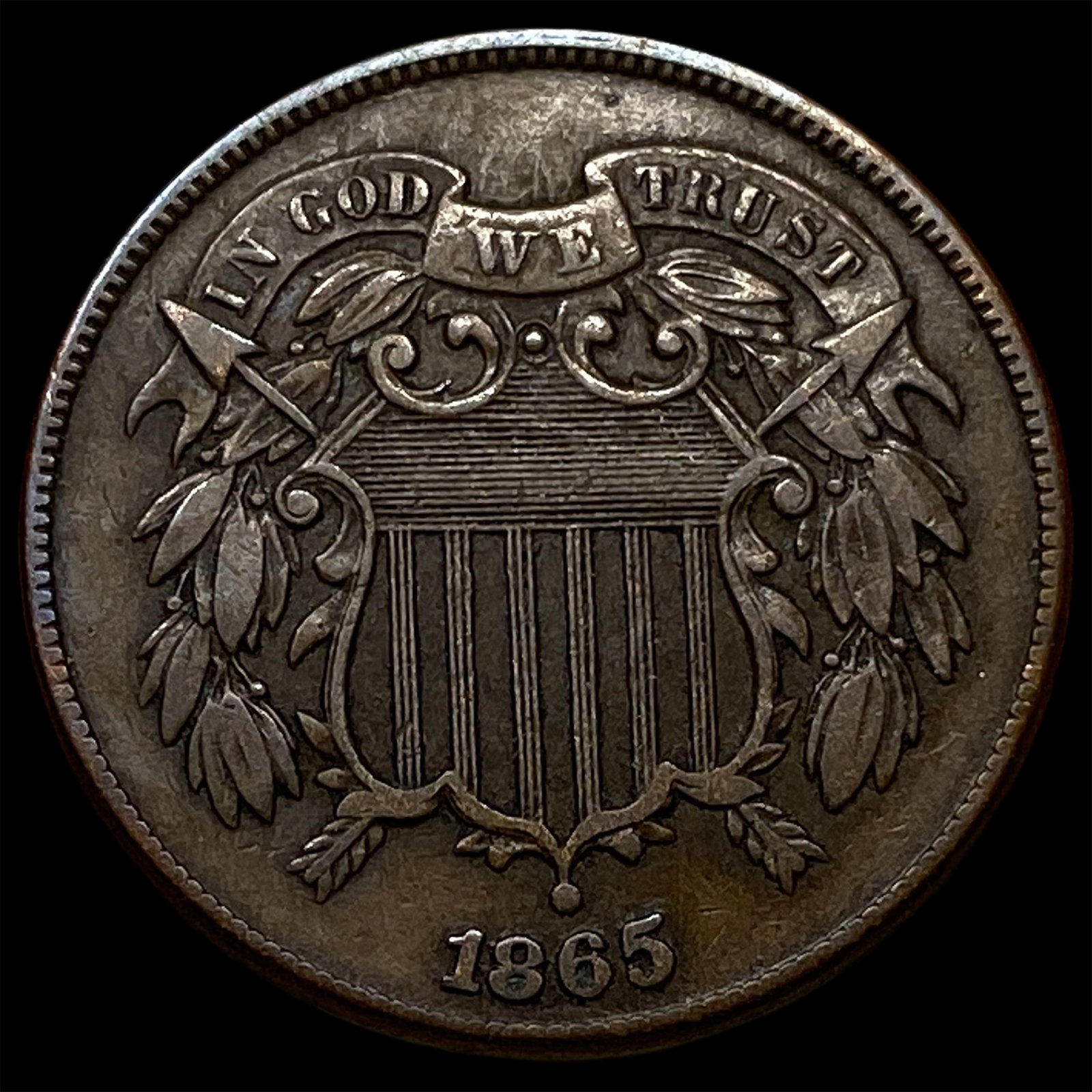 1865 Two-Cent Piece CLOSELY UNCIRCULATED: 1865 Two-Cent Piece CLOSELY UNCIRCULATED