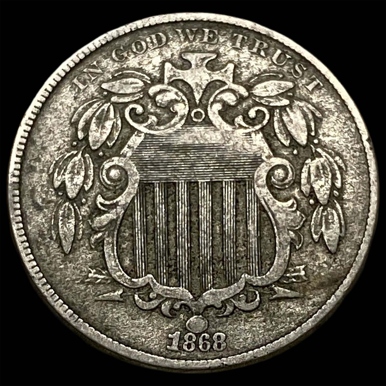 1868 Shield Nickel LIGHTLY CIRCULATED: 1868 Shield Nickel LIGHTLY CIRCULATED