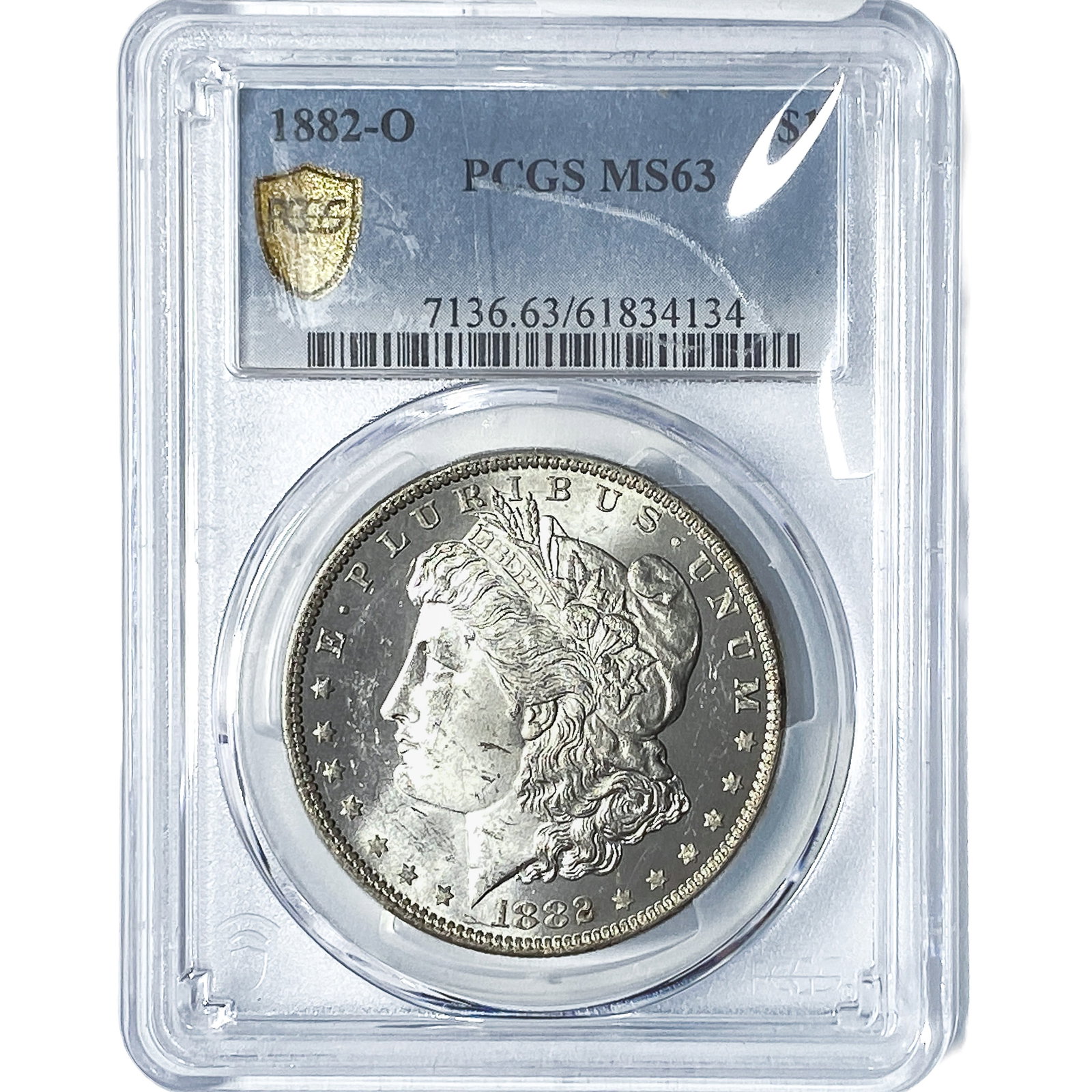 1882-O Morgan Silver Dollar PCGS MS63: 1882-O Morgan Silver Dollar PCGS MS63