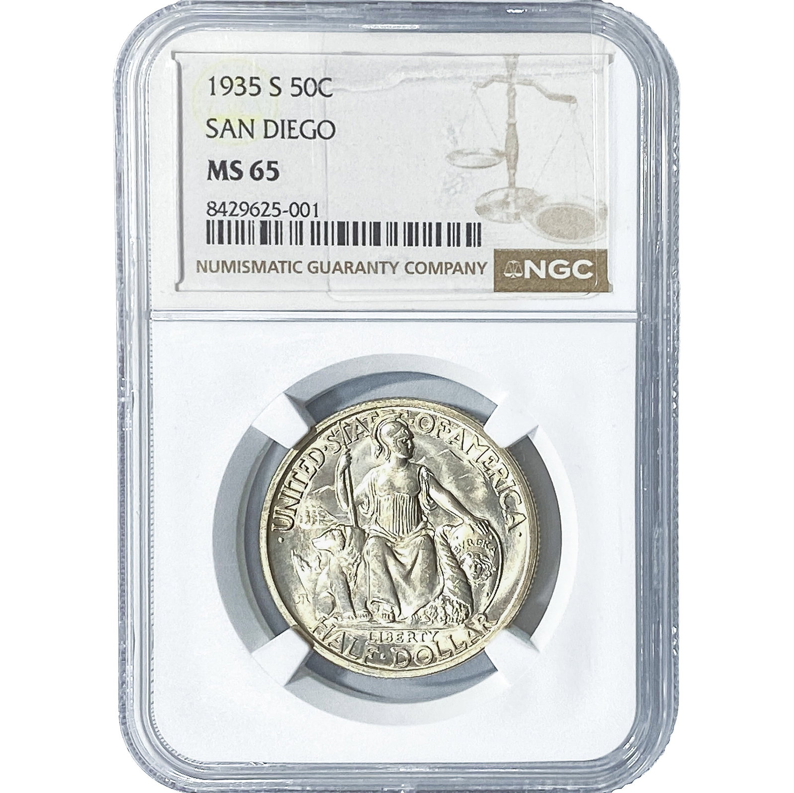 1935-S San Diego Half Dollar NGC MS65: 1935-S San Diego Half Dollar NGC MS65
