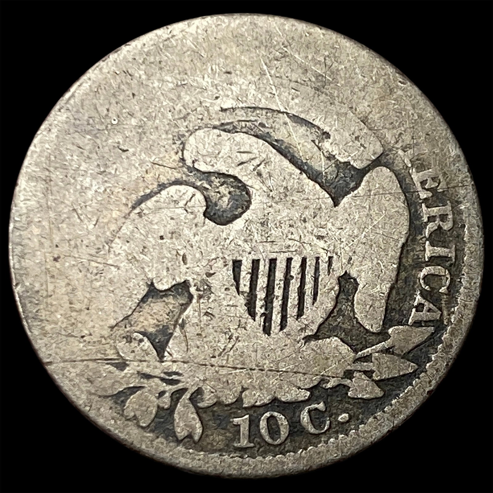 1833 Silver Capped Bust Dime NICELY CIRCULATED - 2