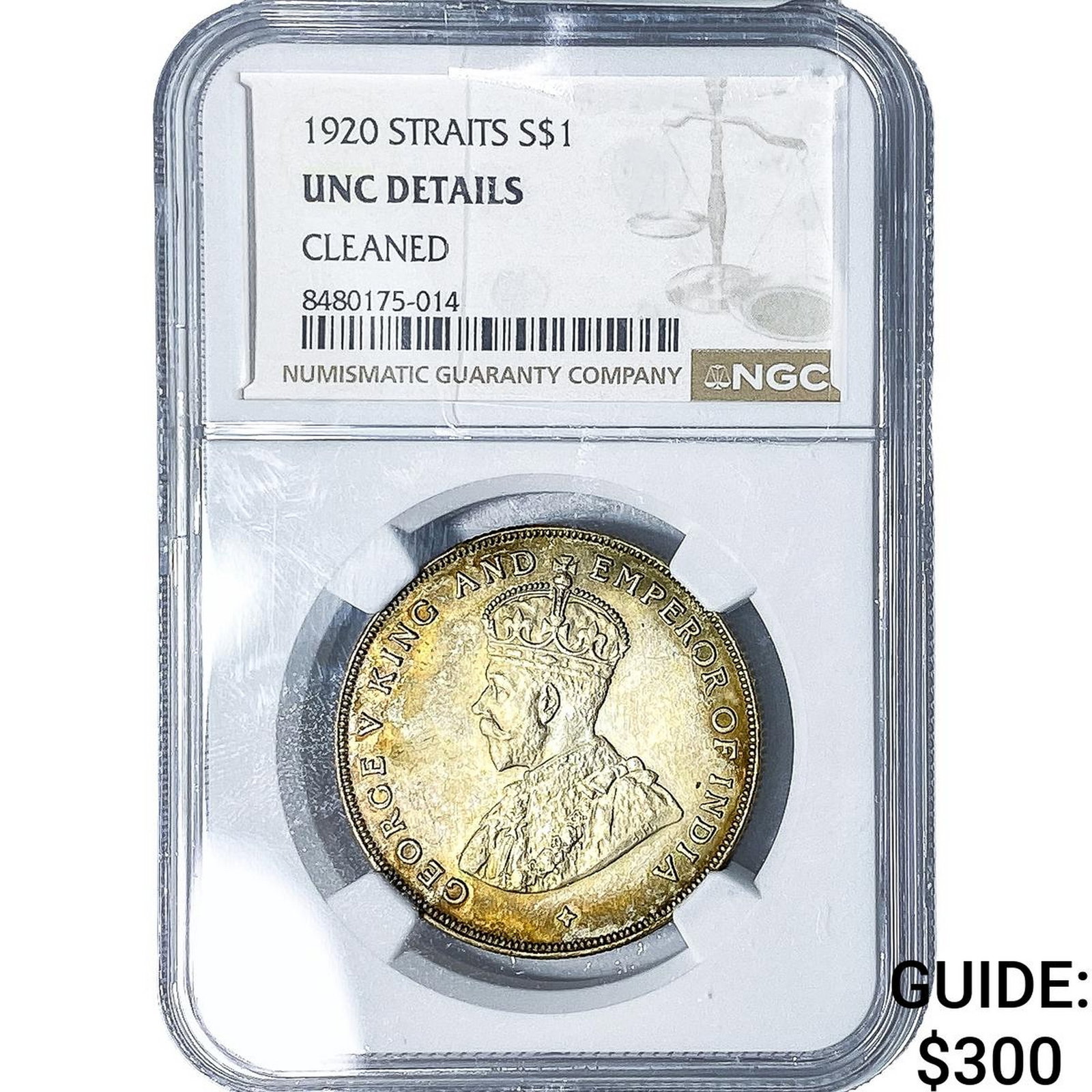 1920 Straits Settlements Silver 1 Dollar NGC UNC Details (1 of 2)