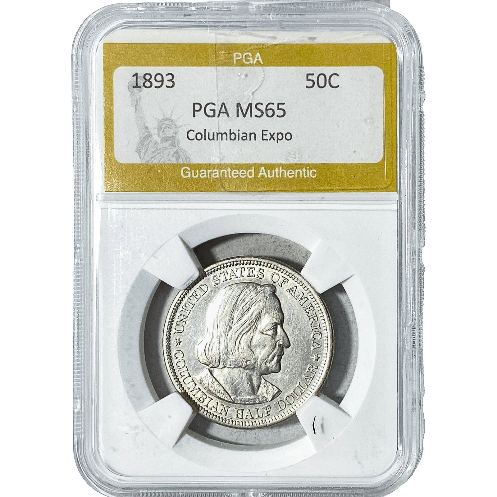 1893 Columbian Expo Half Dollar PGA MS65: 1893 Columbian Expo Half Dollar PGA MS65