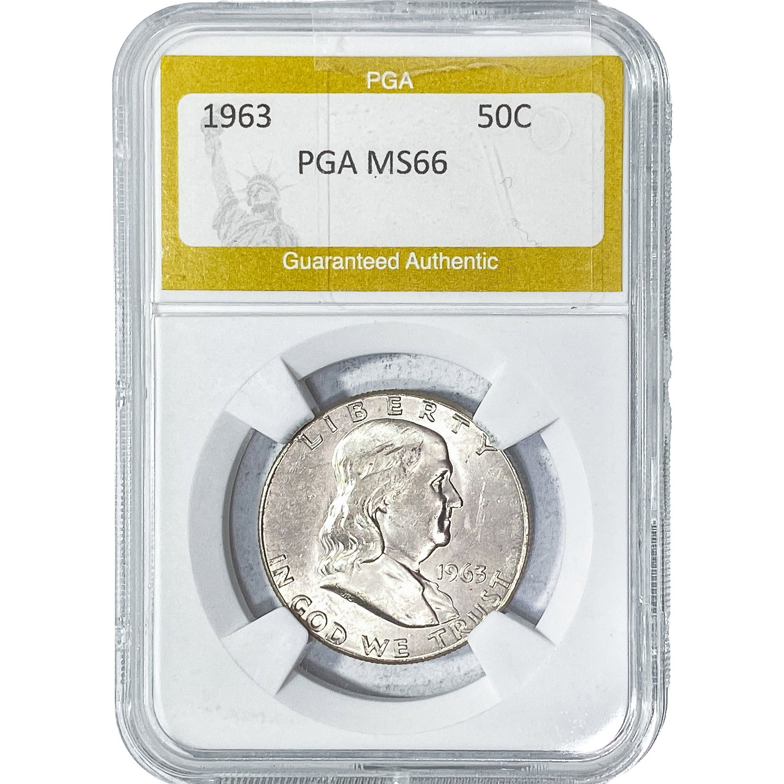 1963 Franklin Half Dollar PGA MS66: 1963 Franklin Half Dollar PGA MS66