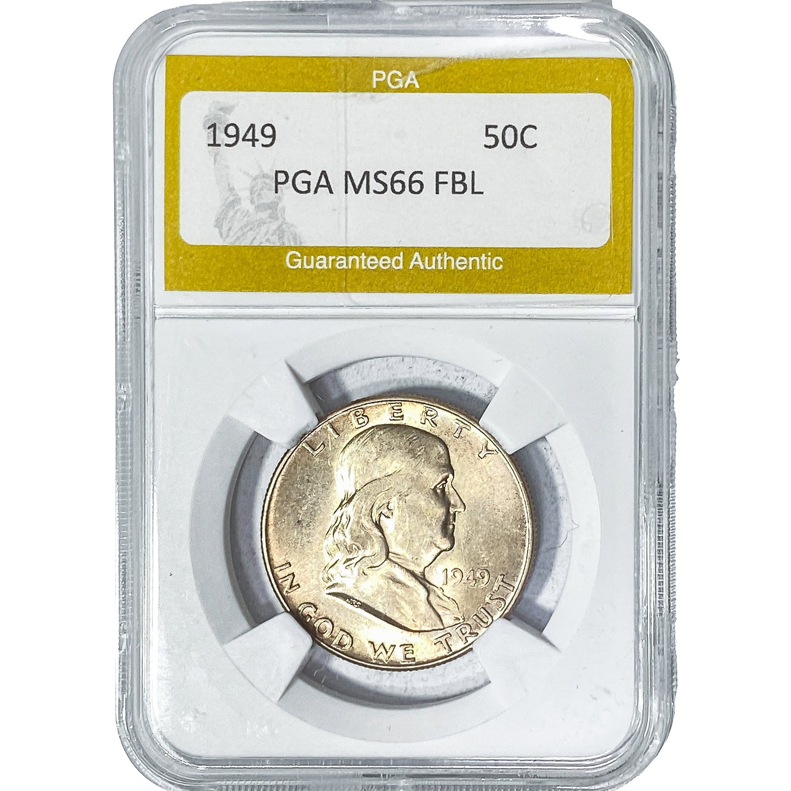 1949 Franklin Half Dollar PGA MS66 FBL: 1949 Franklin Half Dollar PGA MS66 FBL