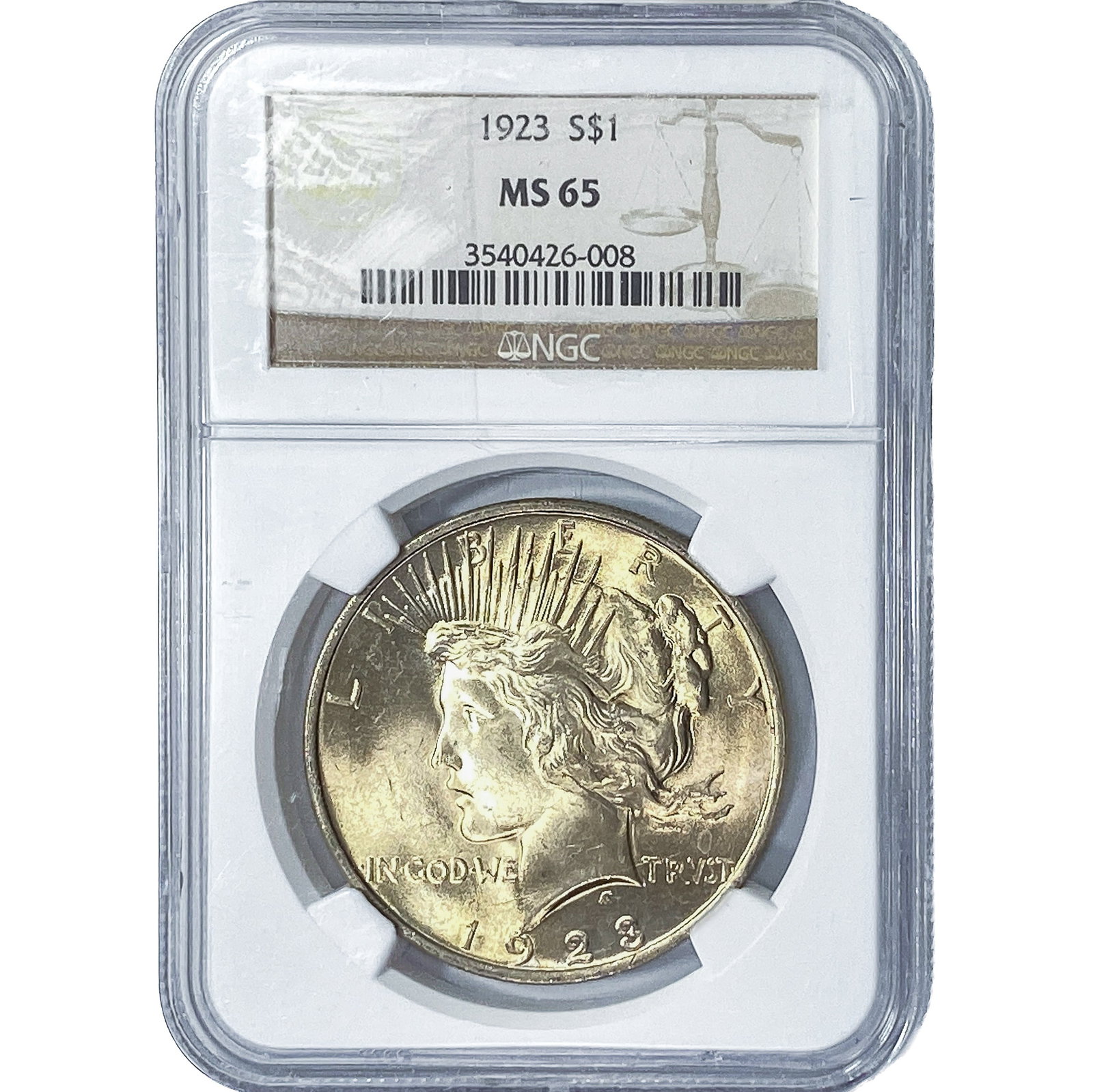 1923 Silver Peace Dollar NGC MS65 (1 of 2)