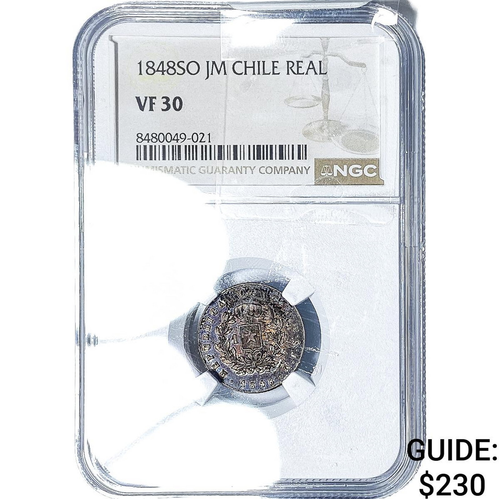 1848-SO Chile Silver 1 Real NGC VF30 (1 of 2)