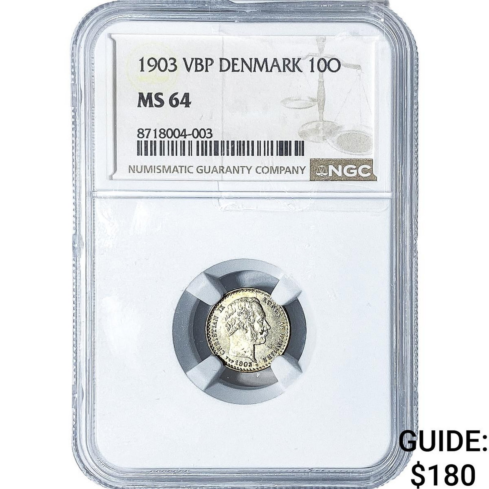 1903 Denmark Silver 10 Ore NGC MS64 (1 of 2)