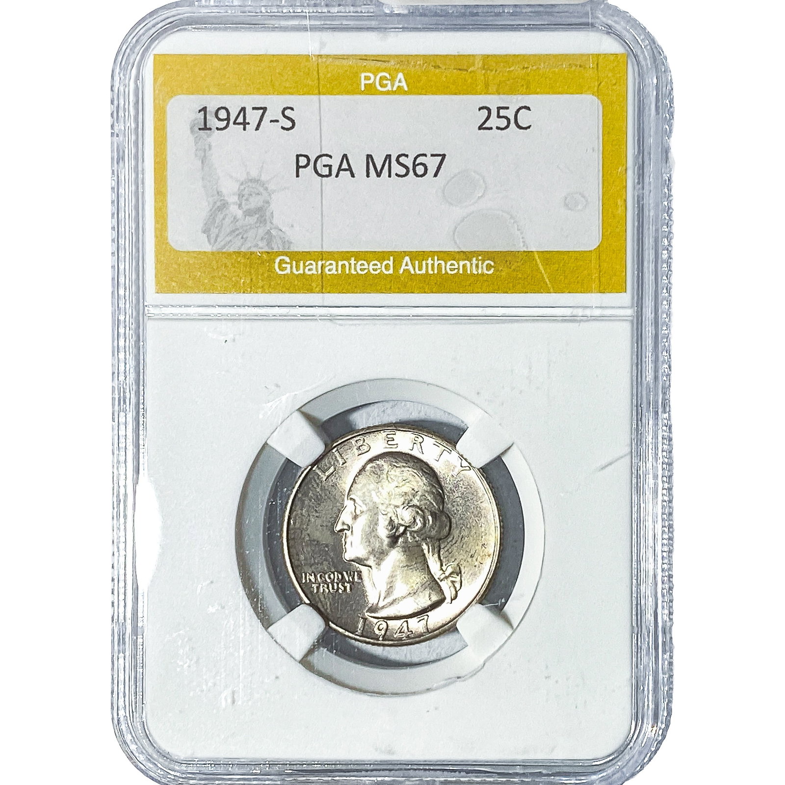 1947-S Washington Silver Quarter PGA MS67: 1947-S Washington Silver Quarter PGA MS67
