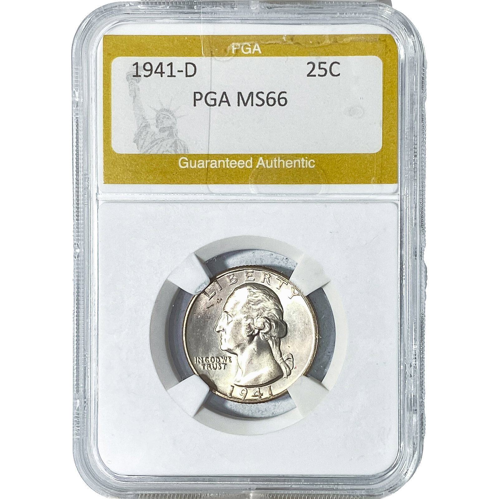 1941-D Washington Silver Quarter PGA MS66: 1941-D Washington Silver Quarter PGA MS66