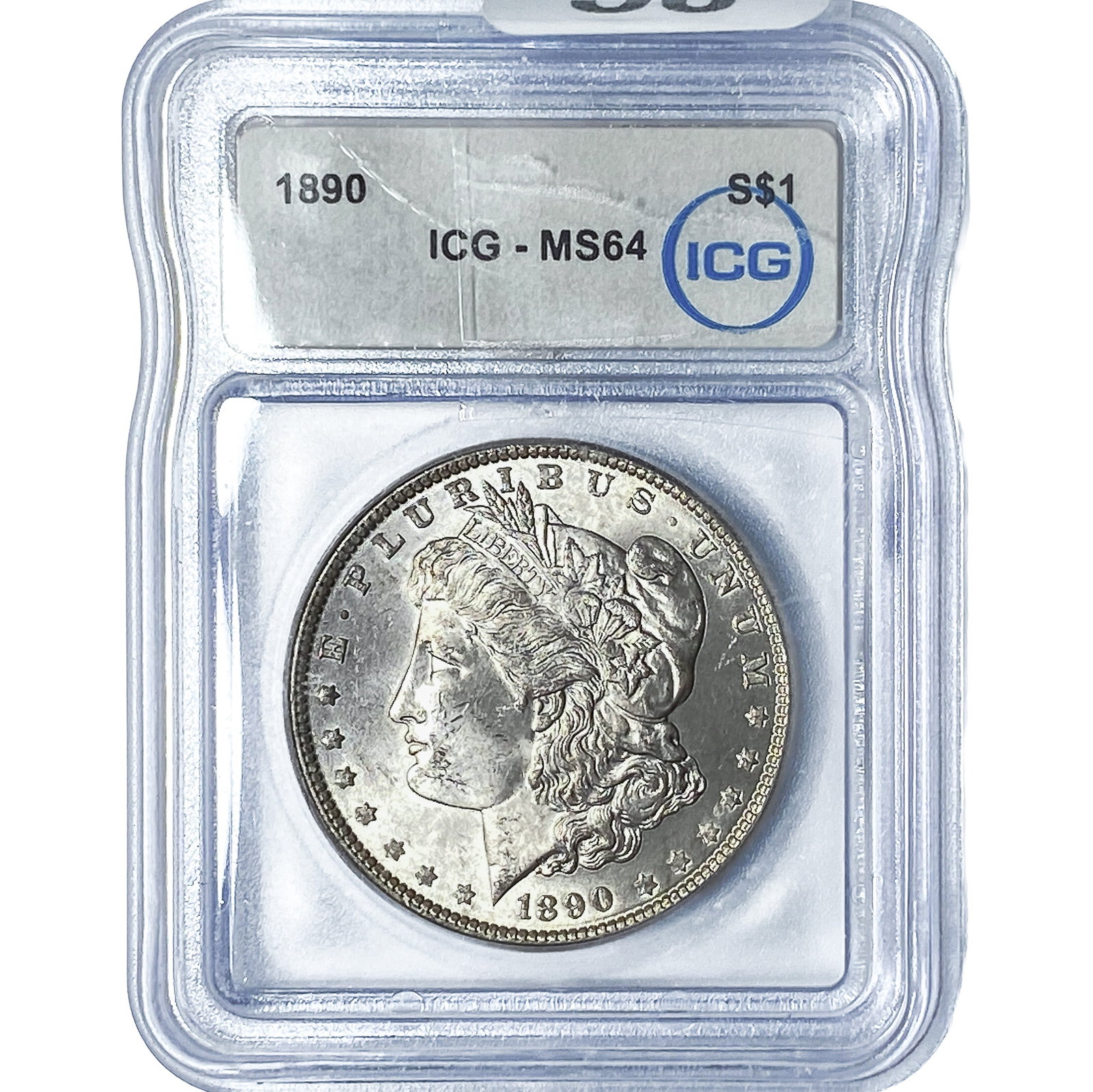1890 Morgan Silver Dollar ICG MS64: 1890 Morgan Silver Dollar ICG MS64