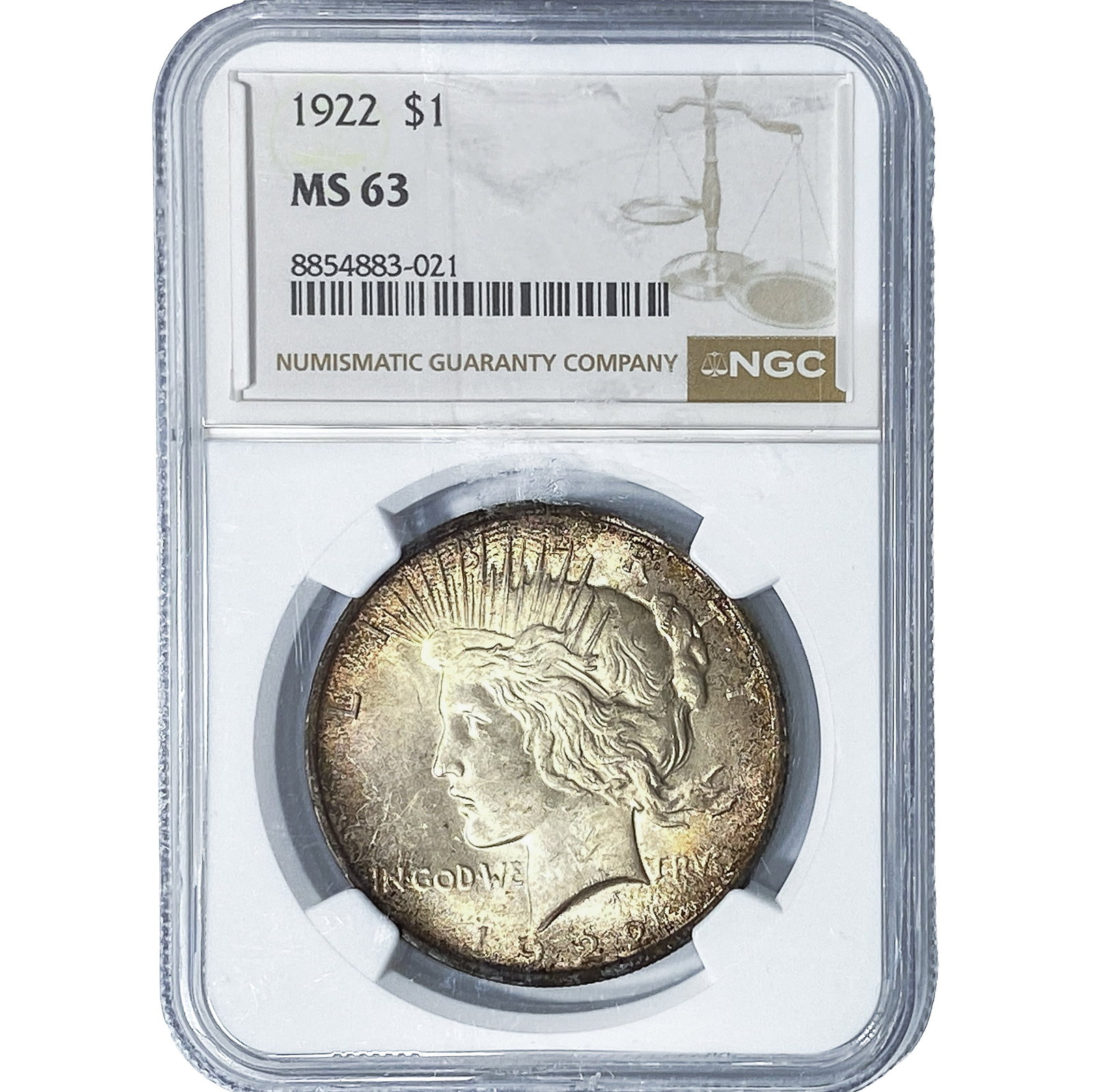 1922 Silver Peace Dollar NGC MS63: 1922 Silver Peace Dollar NGC MS63