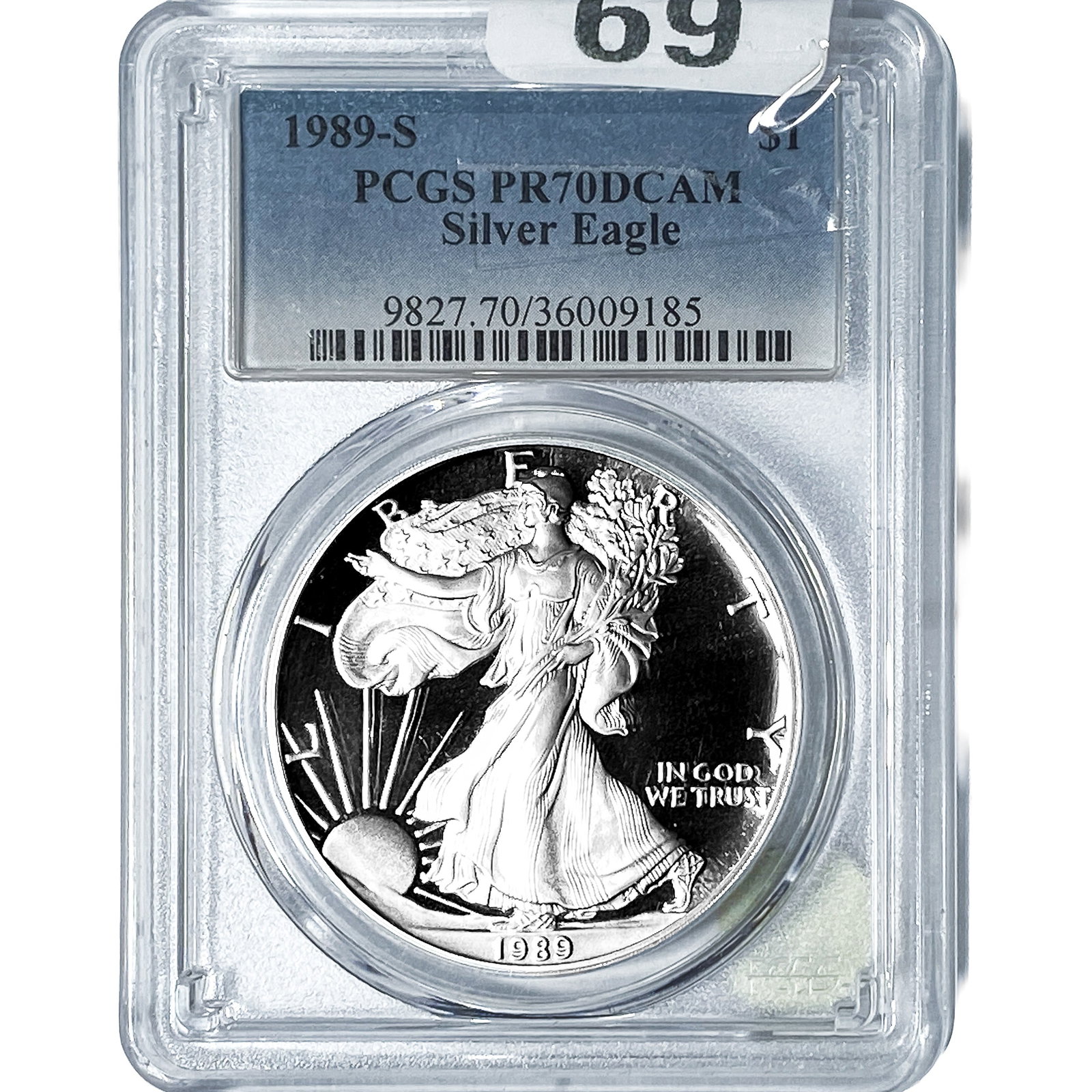 1989-S Silver Eagle PCGS PR70 DCAM (1 of 2)