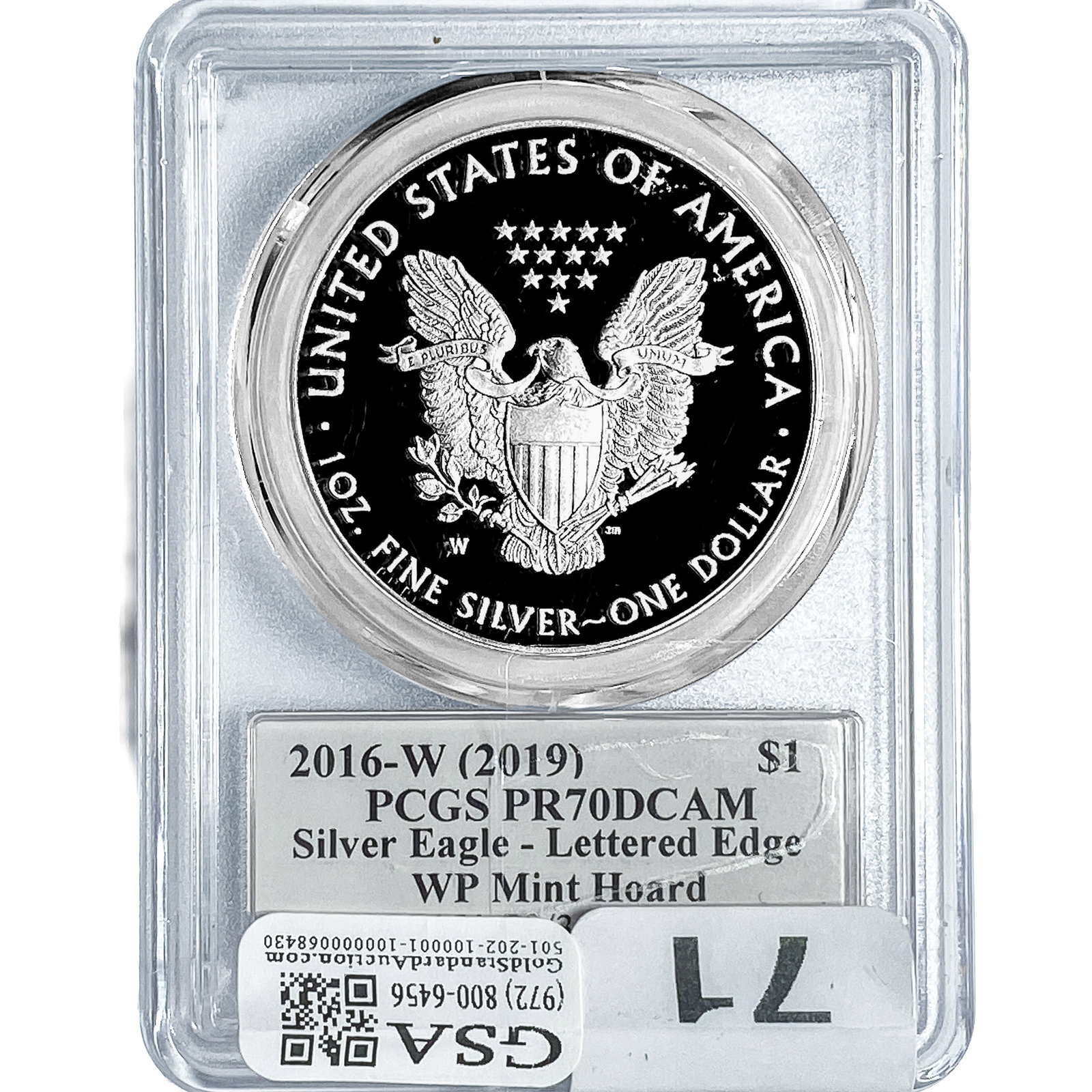 2016-W Silver Eagle PCGS PR70 DCAM Lettered Edge - 2