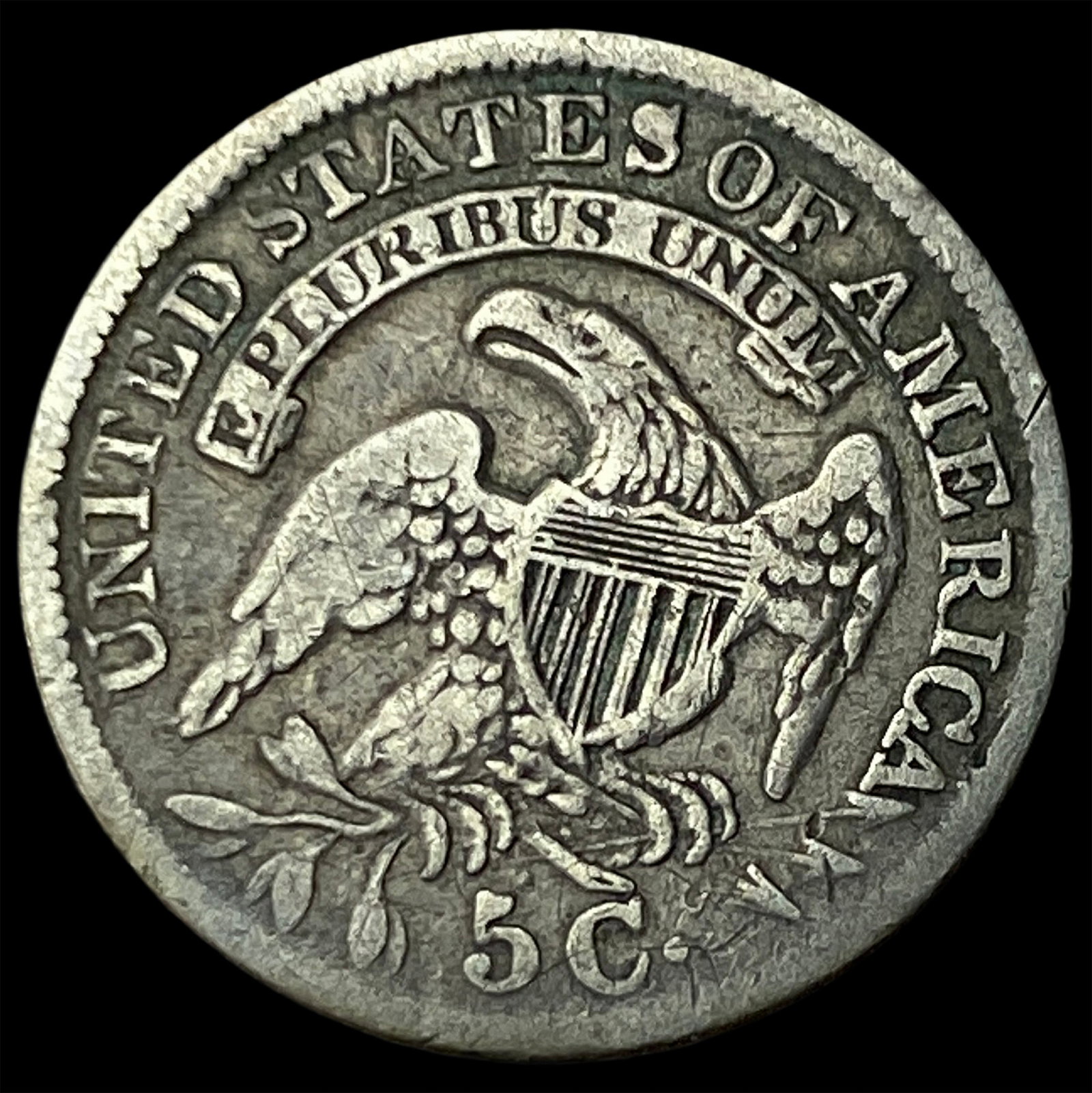 1834 Capped Bust Silver Half Dime ABOUT UNCIRCULATED - 2