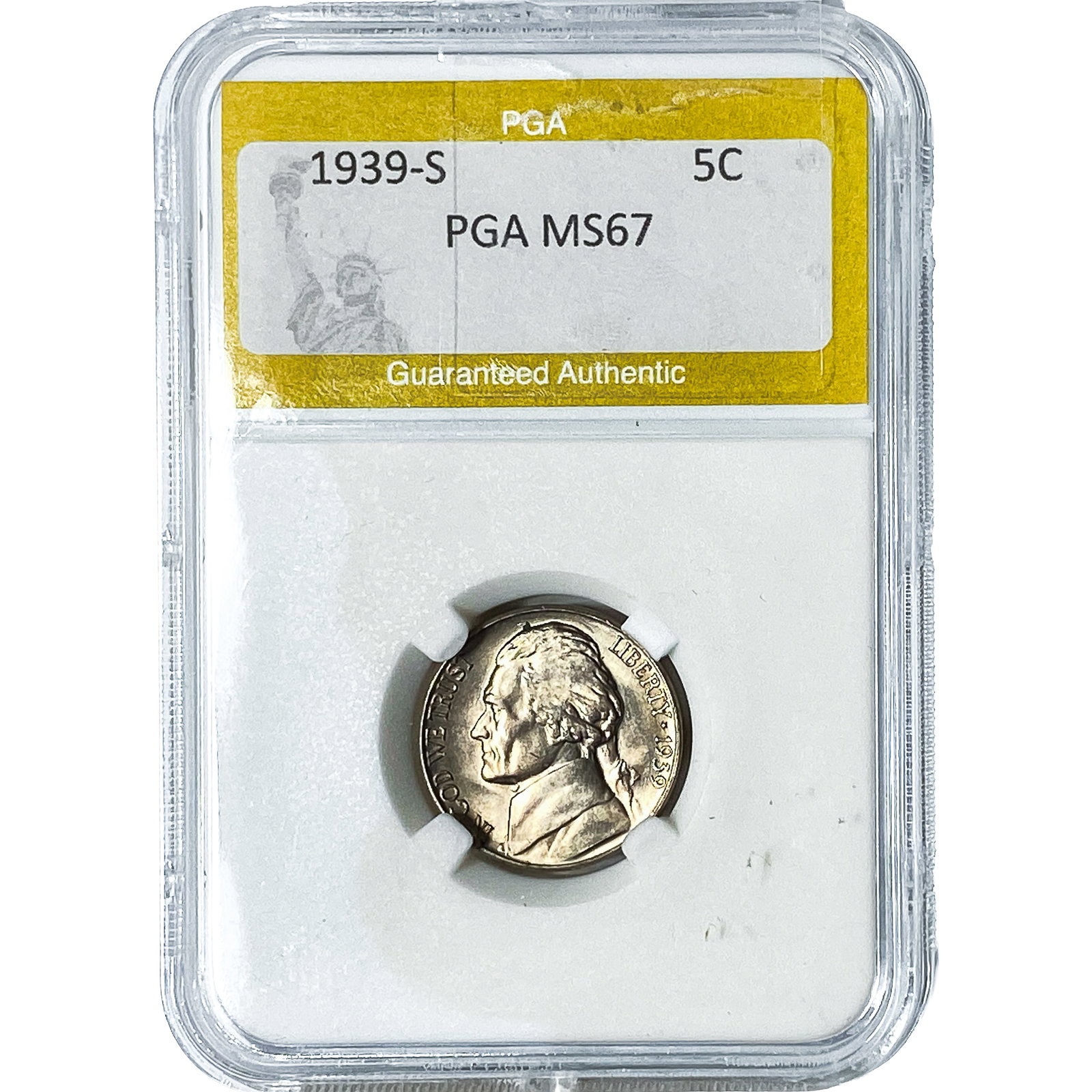 1939-S Jefferson Nickel PGA MS67: 1939-S Jefferson Nickel PGA MS67