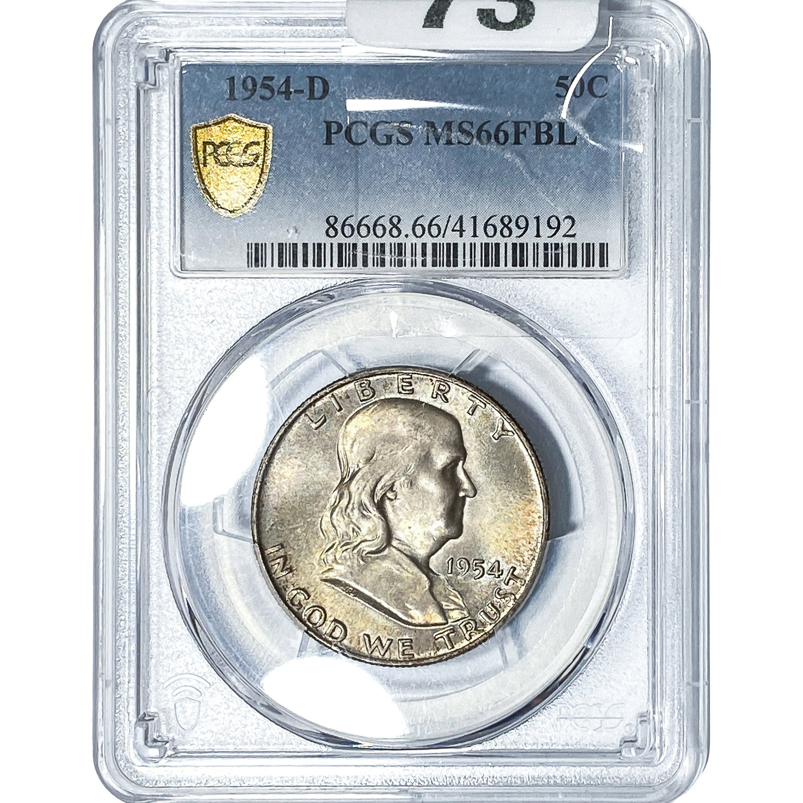 1954-D Franklin Half Dollar PCGS MS66 FBL: 1954-D Franklin Half Dollar PCGS MS66 FBL