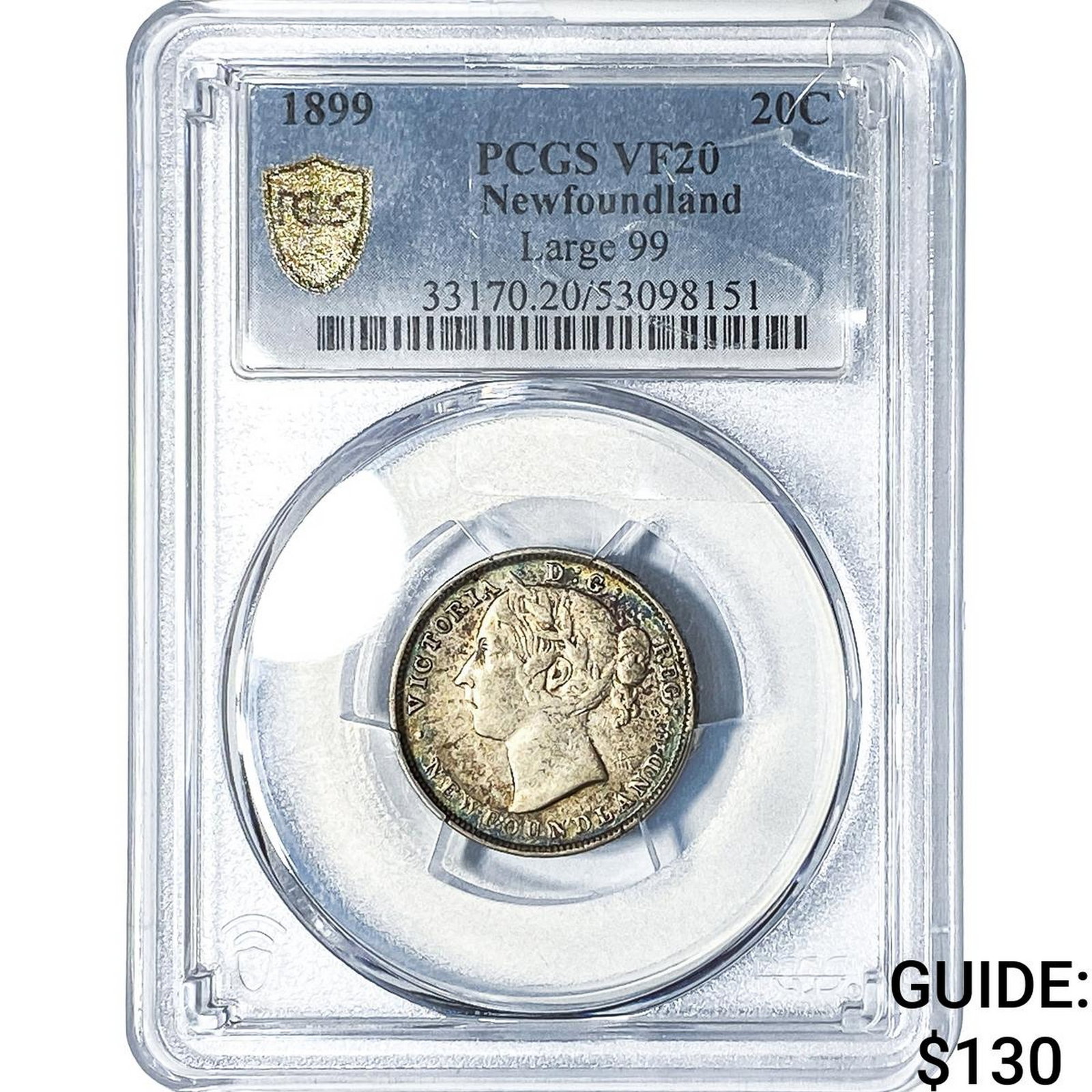 1899 Newfoundland Silver 20 Cents Toned! NGC VF20 (1 of 2)