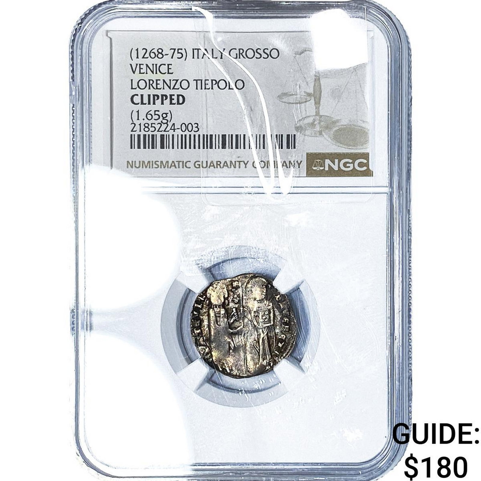 (1268-75) Italy, Venice Silver Grosso NGC Clipped (1 of 2)