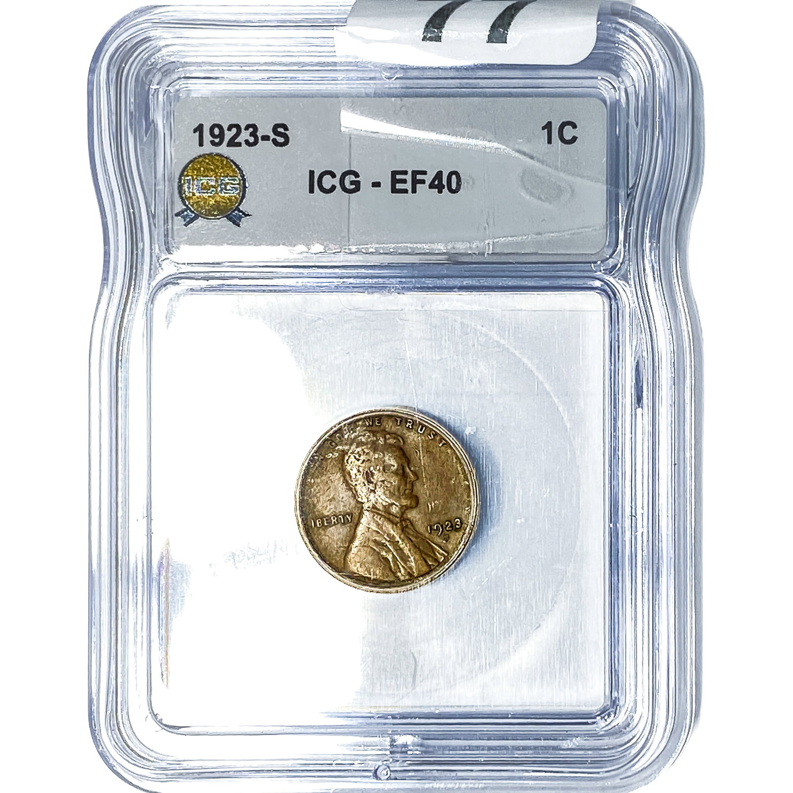 1923-S Wheat Cent ICG EF40: 1923-S Wheat Cent ICG EF40