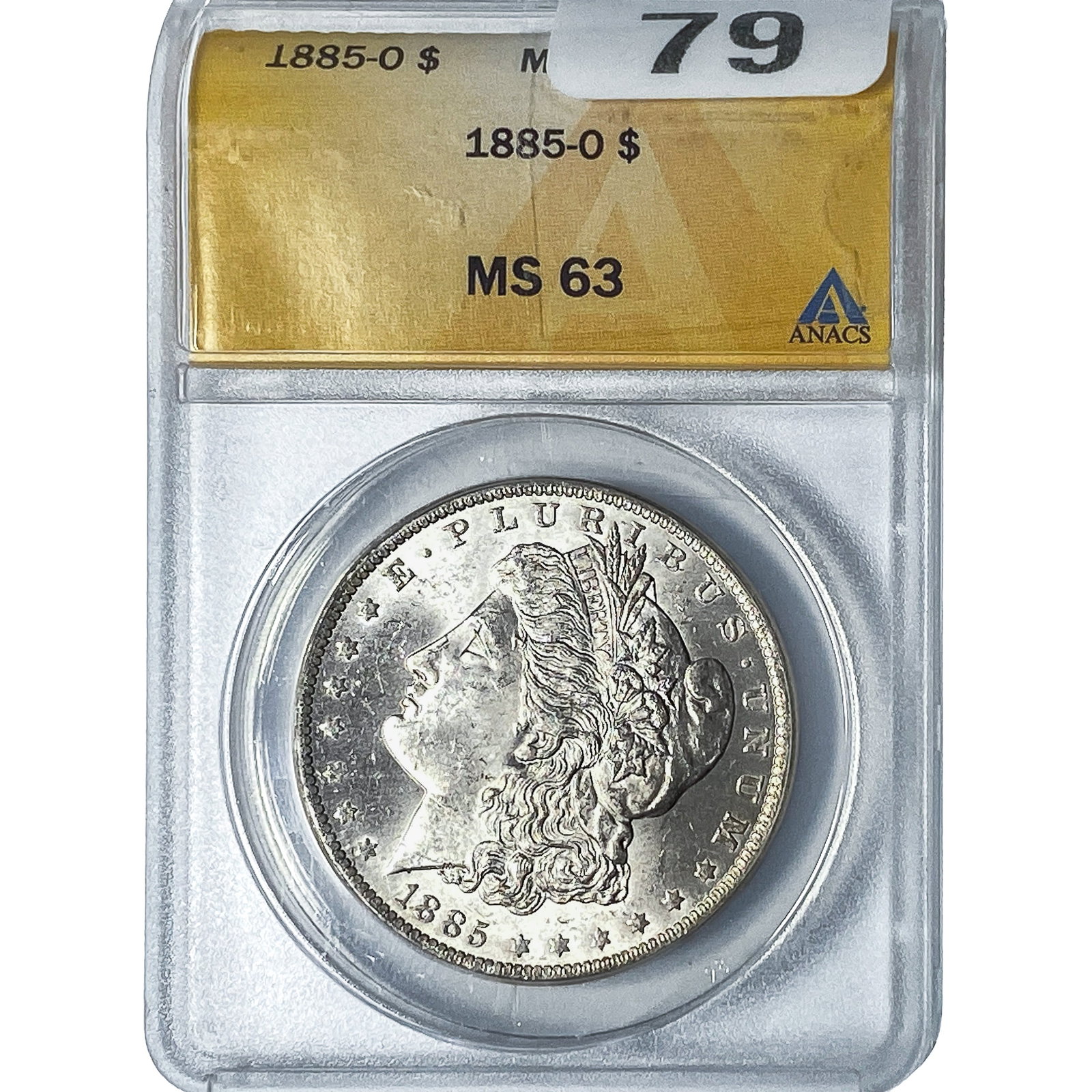 1885-O Morgan Silver Dollar ANACS MS63: 1885-O Morgan Silver Dollar ANACS MS63