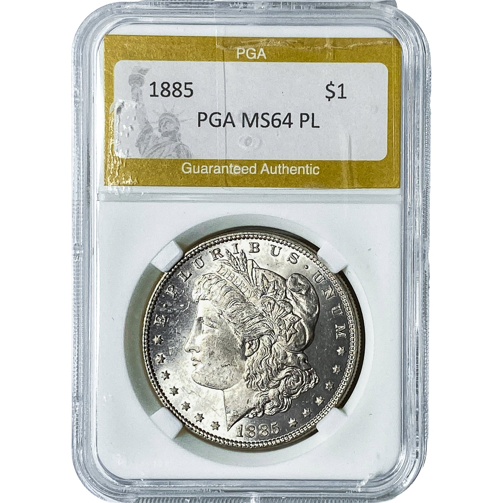 1885 Morgan Silver Dollar PGA MS64 PL: 1885 Morgan Silver Dollar PGA MS64 PL