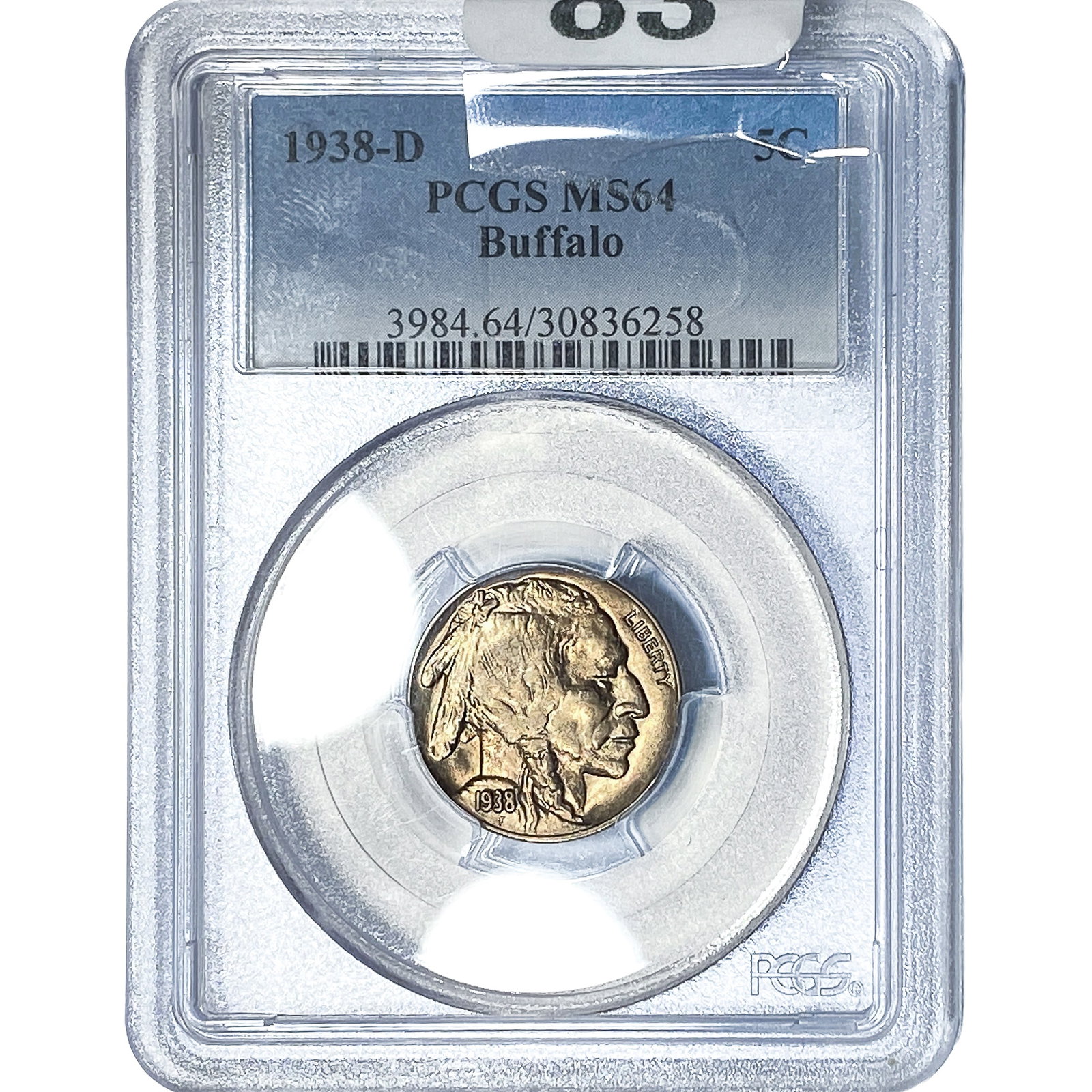 1938-D Buffalo Nickel PCGS MS64: 1938-D Buffalo Nickel PCGS MS64