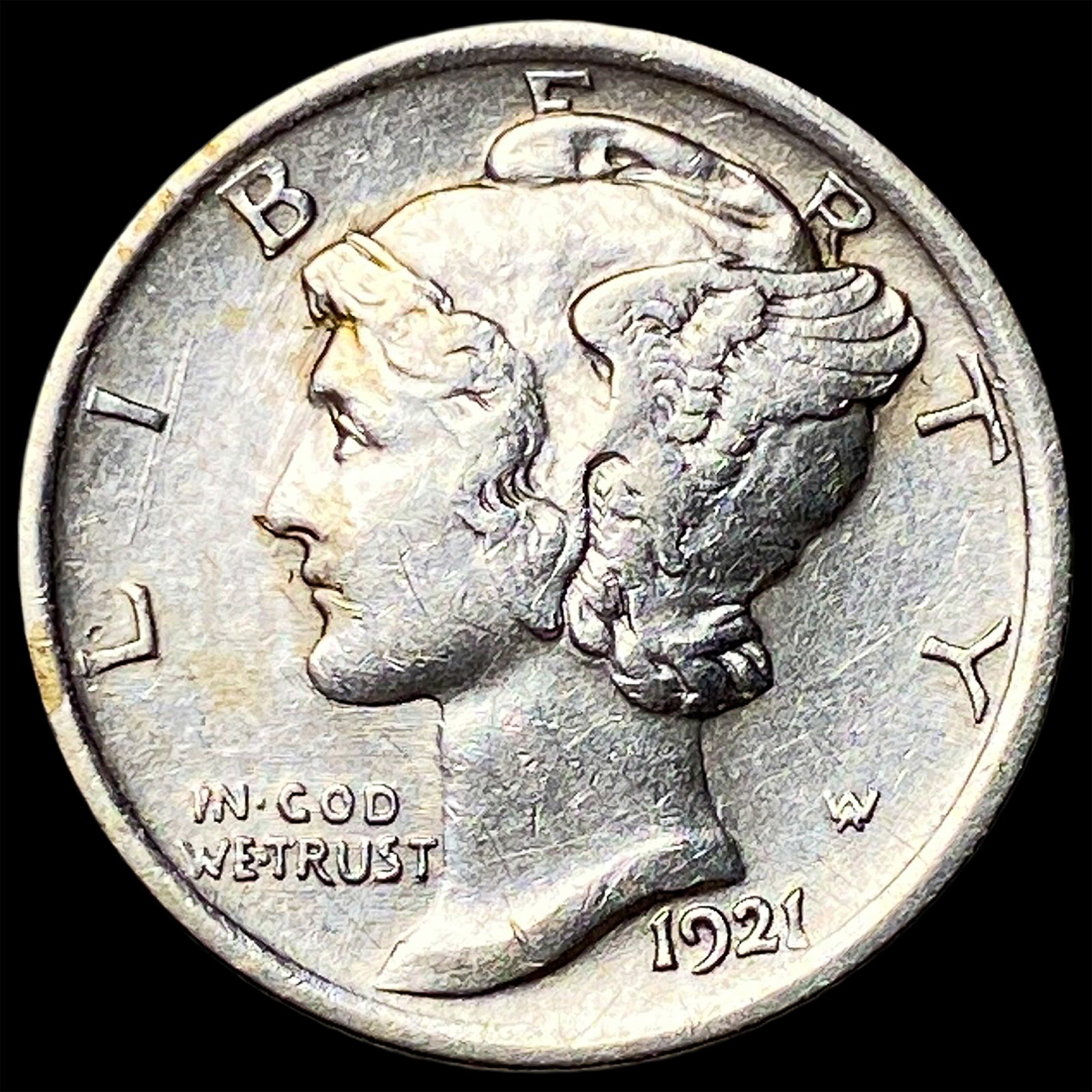 1921 Silver Mercury Dime CLOSELY UNCIRCULATED (1 of 2)