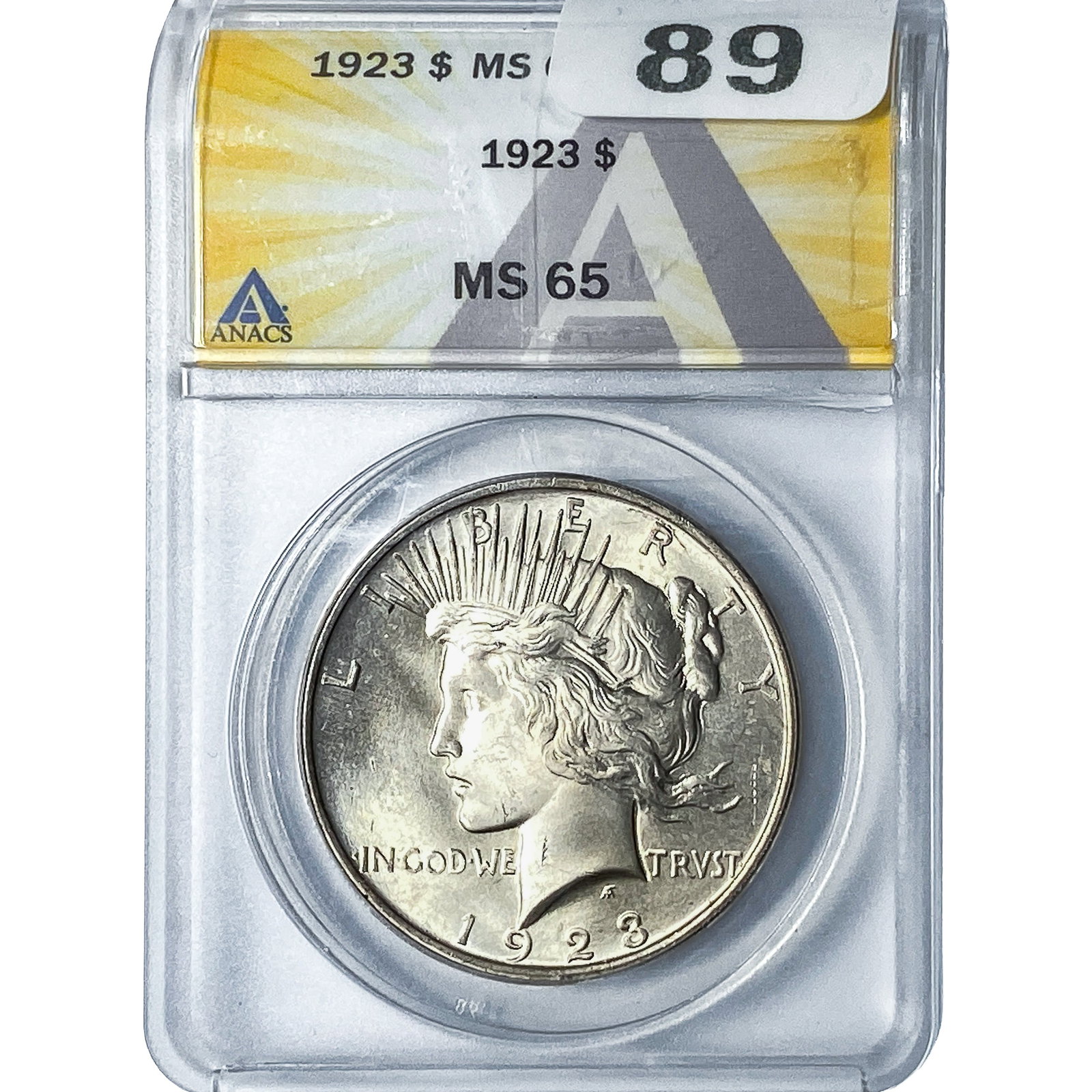 1923 Silver Peace Dollar ANACS MS65: 1923 Silver Peace Dollar ANACS MS65