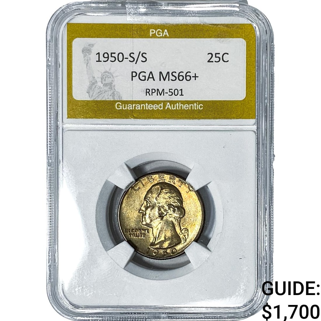 1950-S/S Washington Silver Quarter PGA MS66+ RPM-501 (1 of 2)