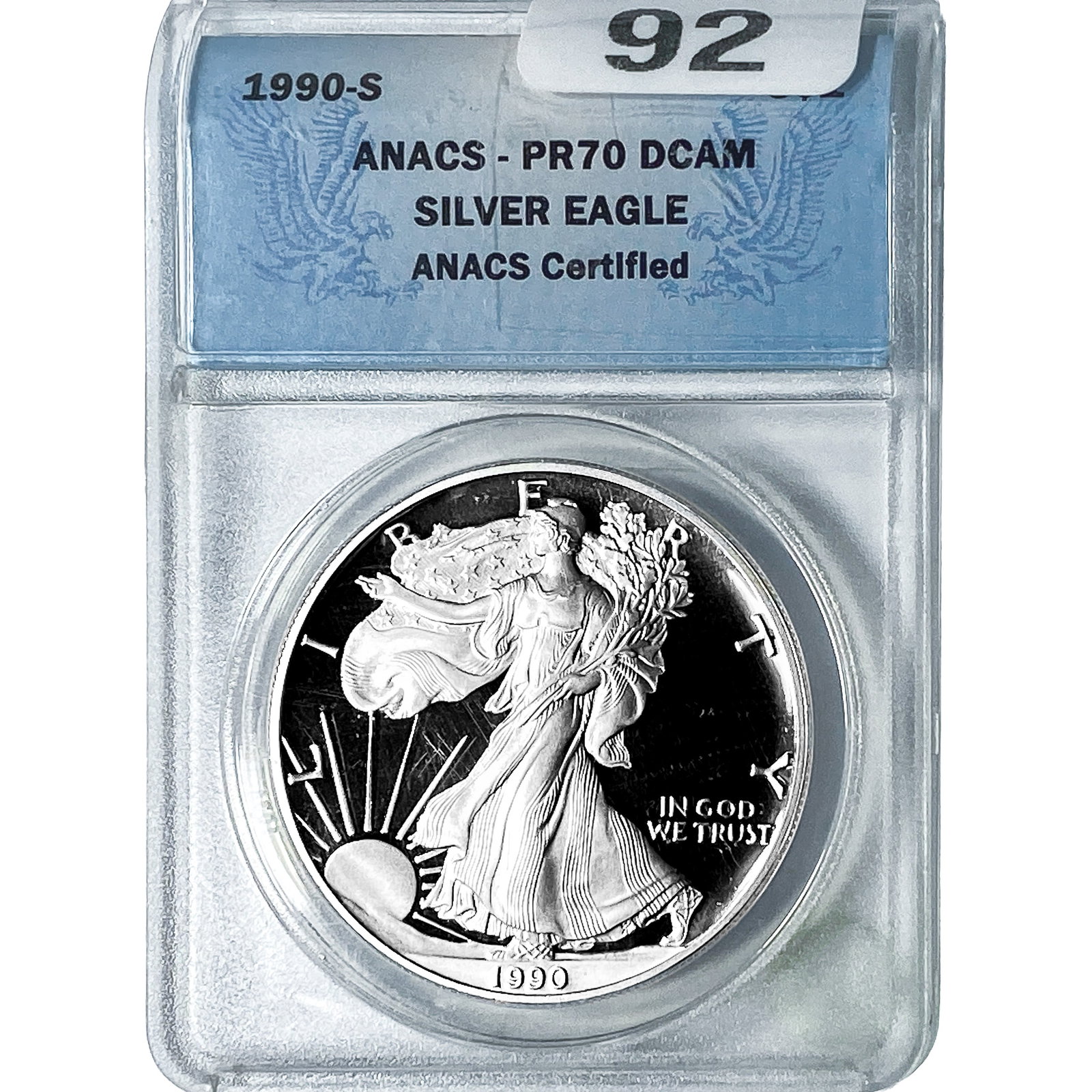 1990-S Silver Eagle ANACS PR70 DCAM: 1990-S Silver Eagle ANACS PR70 DCAM