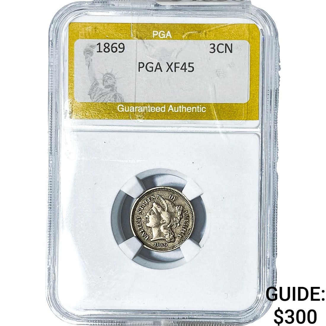 1869 Nickel Three Cent PGA XF45: 1869 Nickel Three Cent PGA XF45