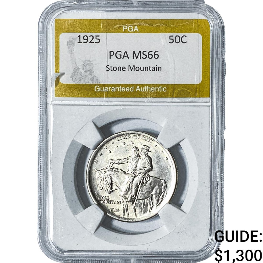 1925 Stone Mountain Half Dollar PGA MS66: 1925 Stone Mountain Half Dollar PGA MS66
