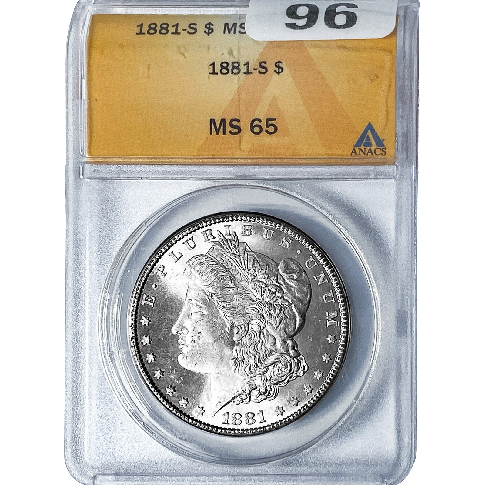 1881-S Morgan Silver Dollar ANACS MS65: 1881-S Morgan Silver Dollar ANACS MS65