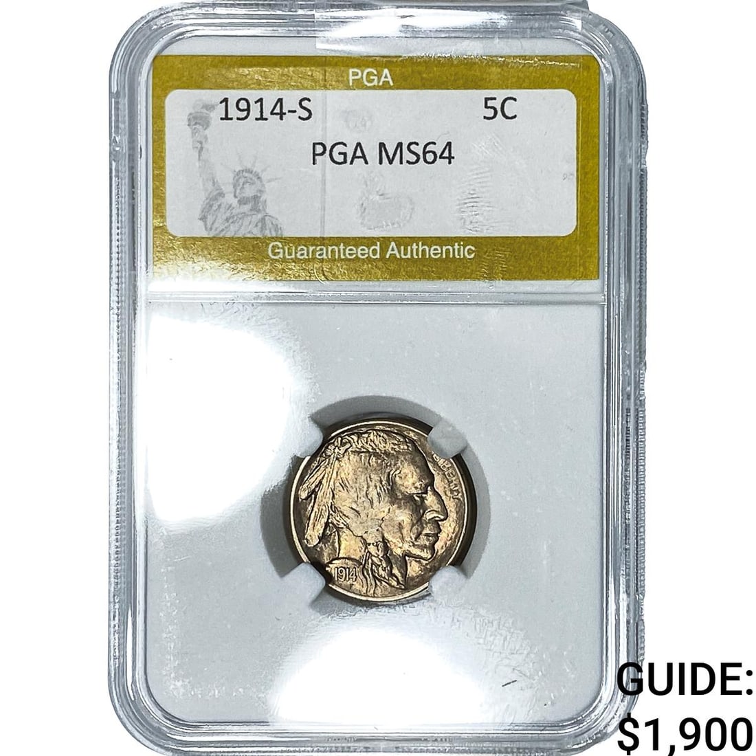 1914-S Buffalo Nickel PGA MS64: 1914-S Buffalo Nickel PGA MS64