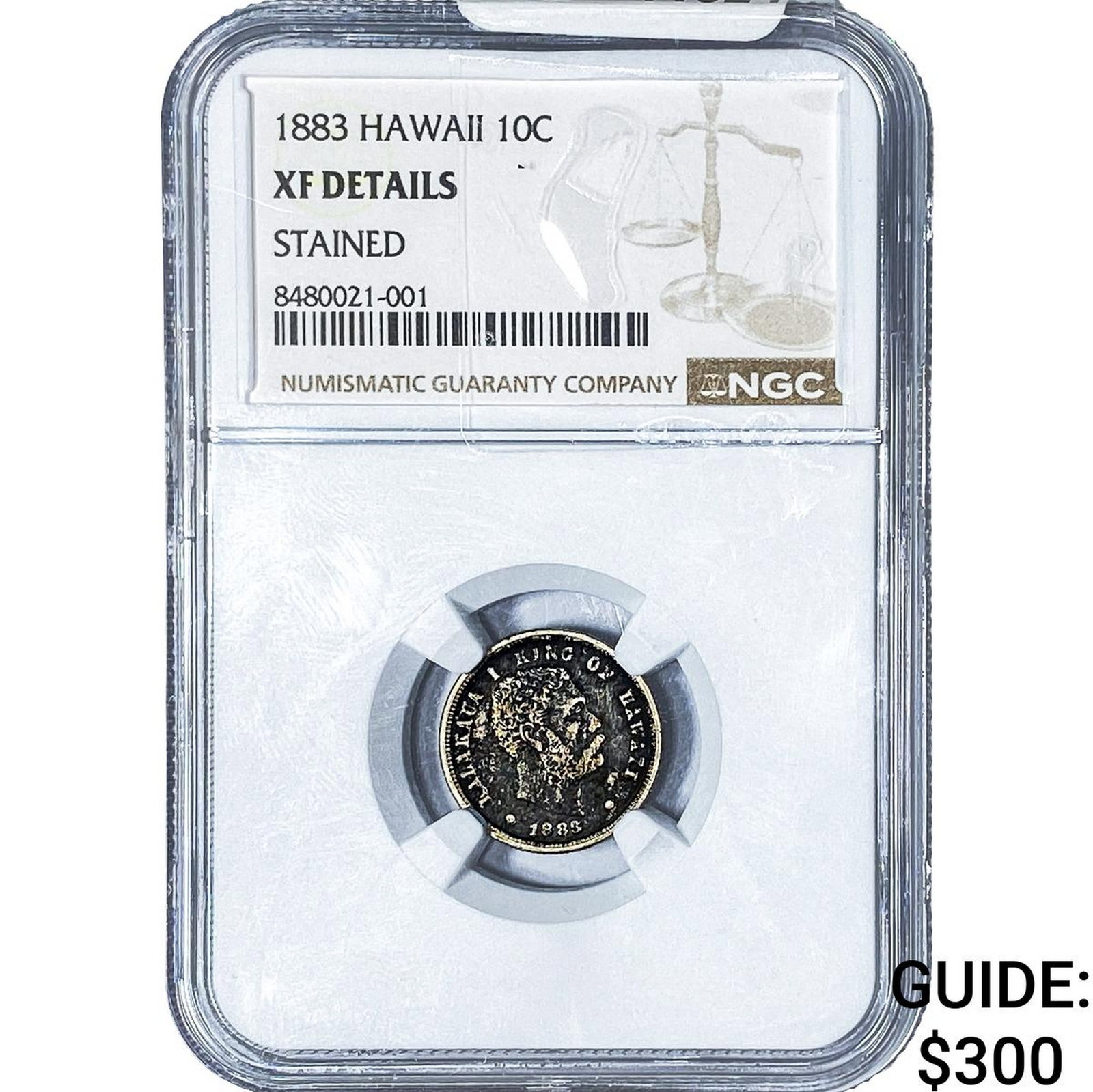 1883 Hawaii Silver 10 Cent NGC XF Details: 1883 Hawaii Silver 10 Cent NGC XF Details