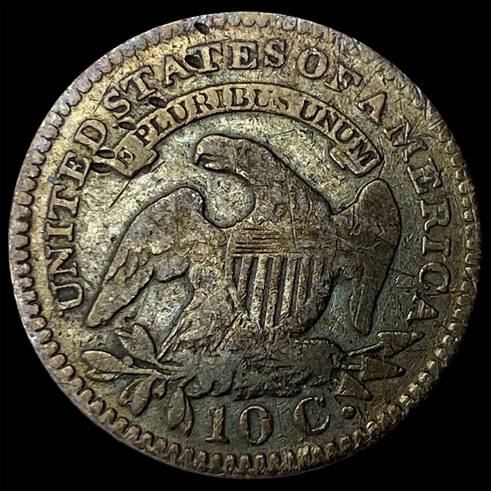 1821 Capped Bust Dime LIGHTLY CIRCULATED - 2