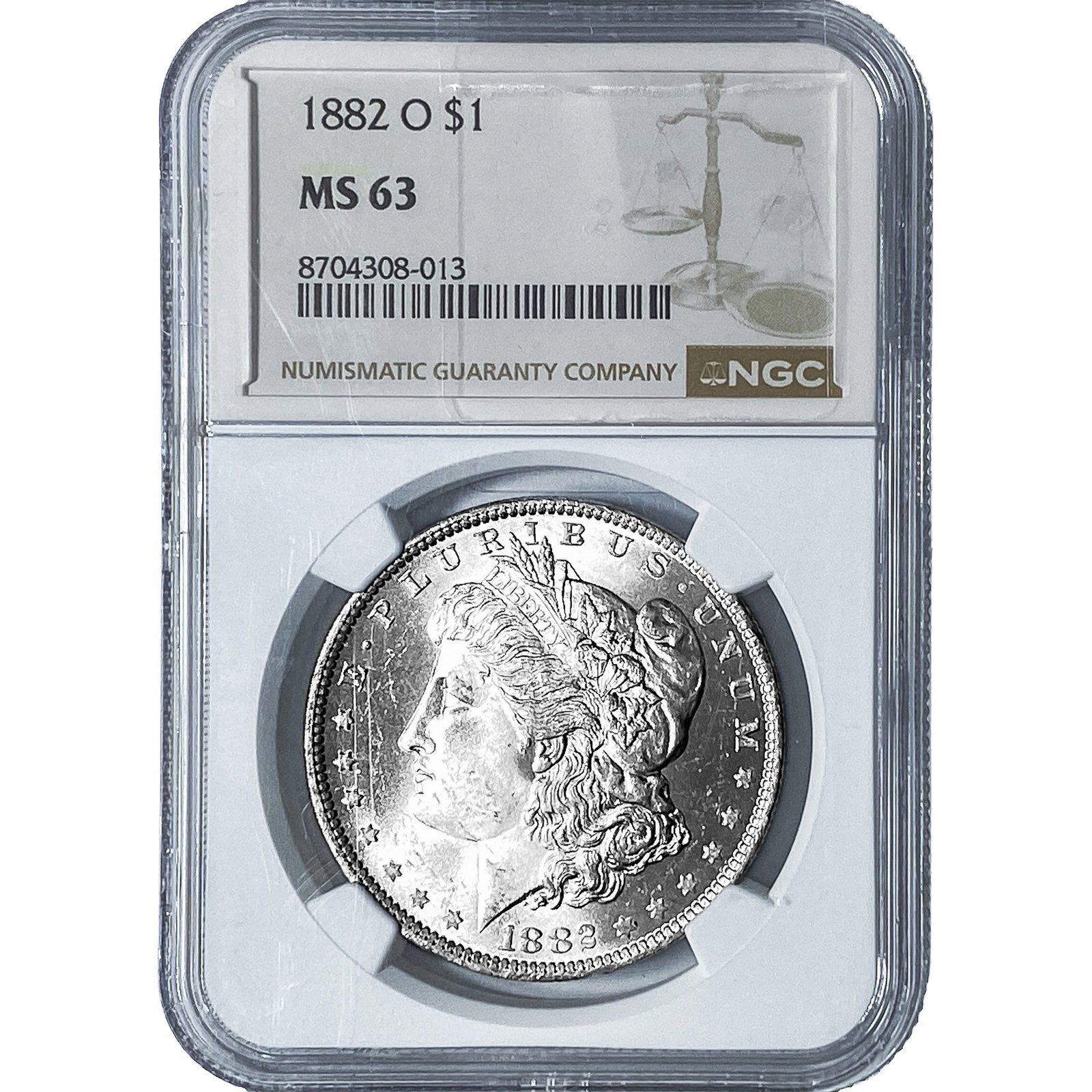 1882-O Morgan Silver Dollar NGC MS63: 1882-O Morgan Silver Dollar NGC MS63