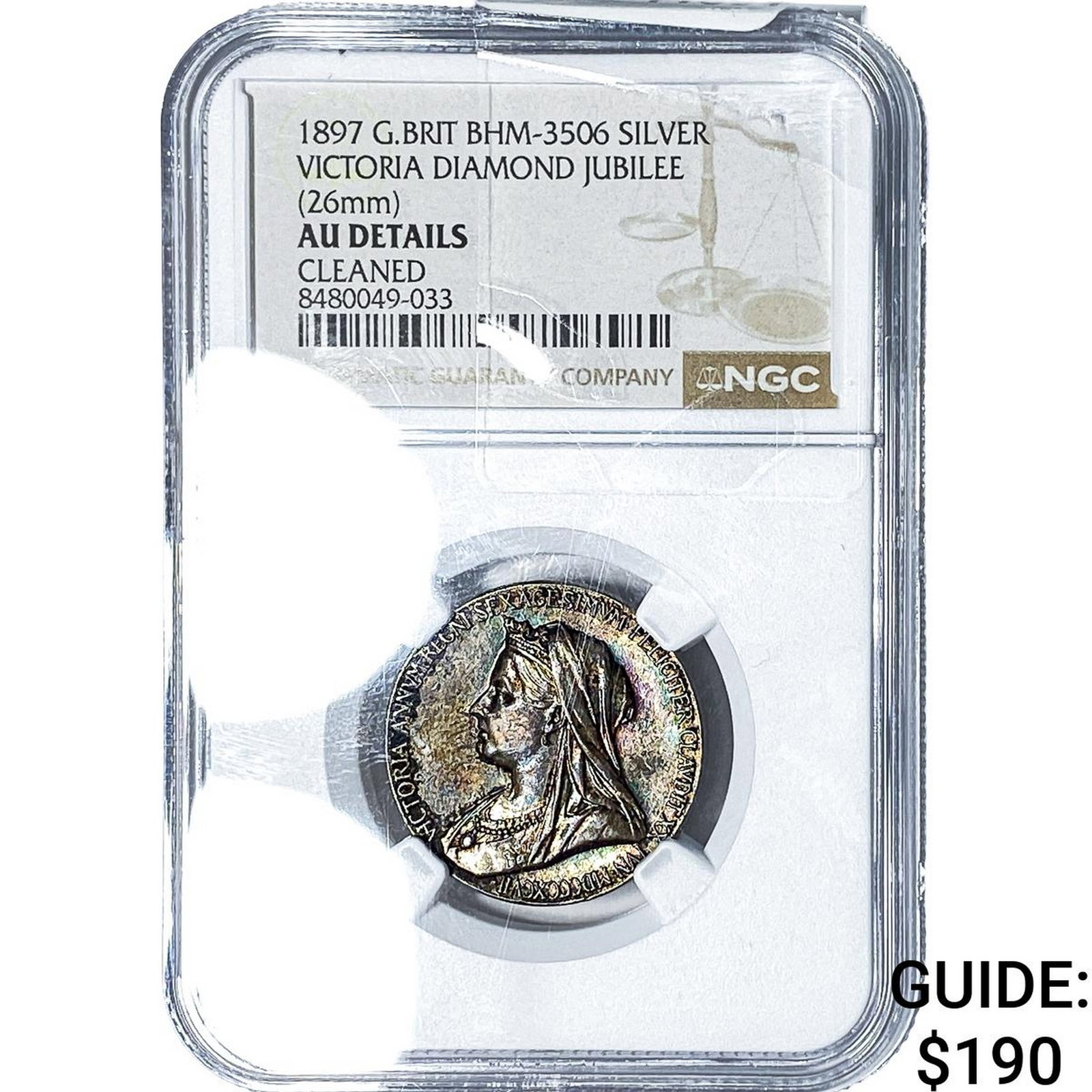 1897 Great Britain Queen Victoria Silver Diamond Jubilee Medal NGC AU Details (1 of 2)