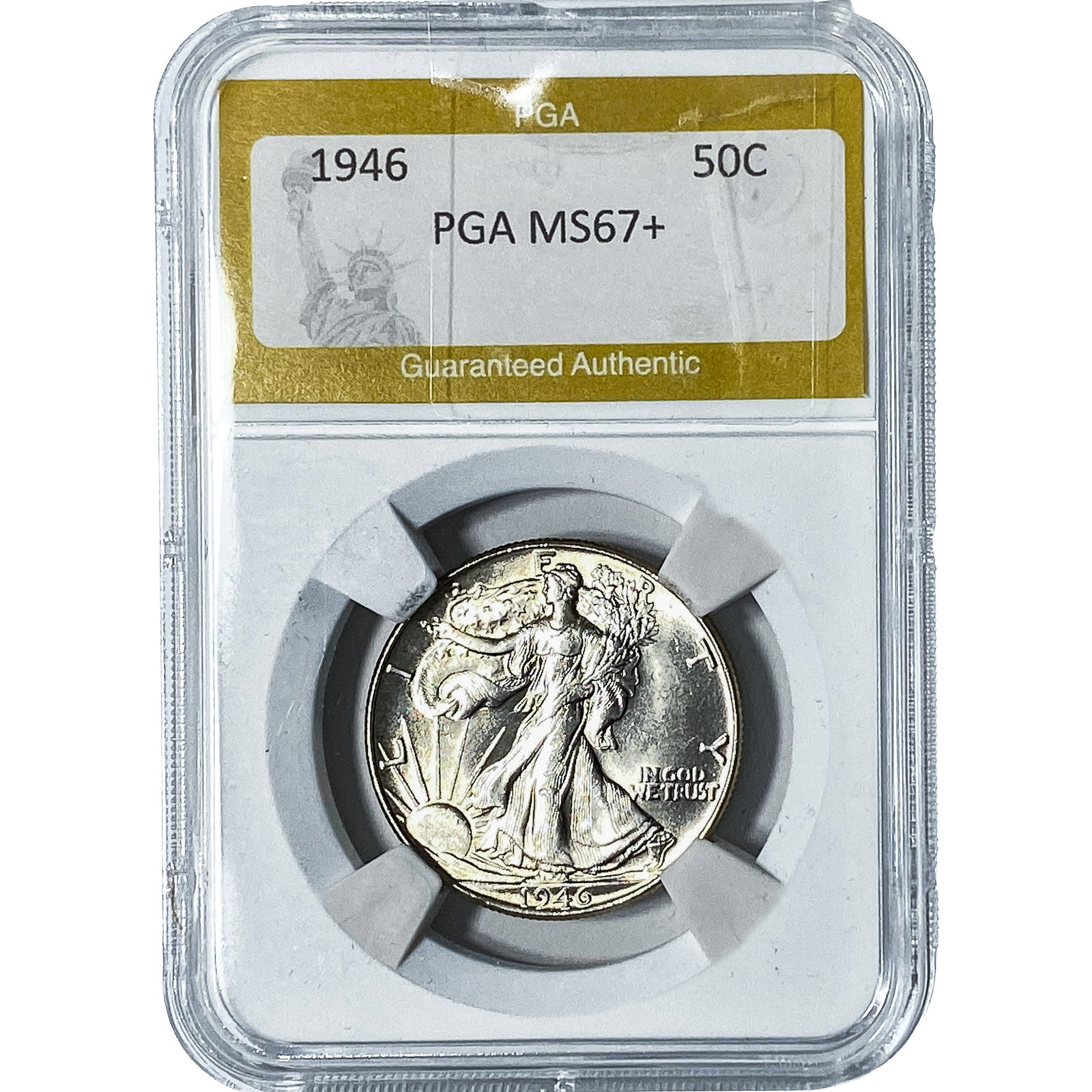1946 Walking Liberty Half Dollar PGA MS67+: 1946 Walking Liberty Half Dollar PGA MS67+