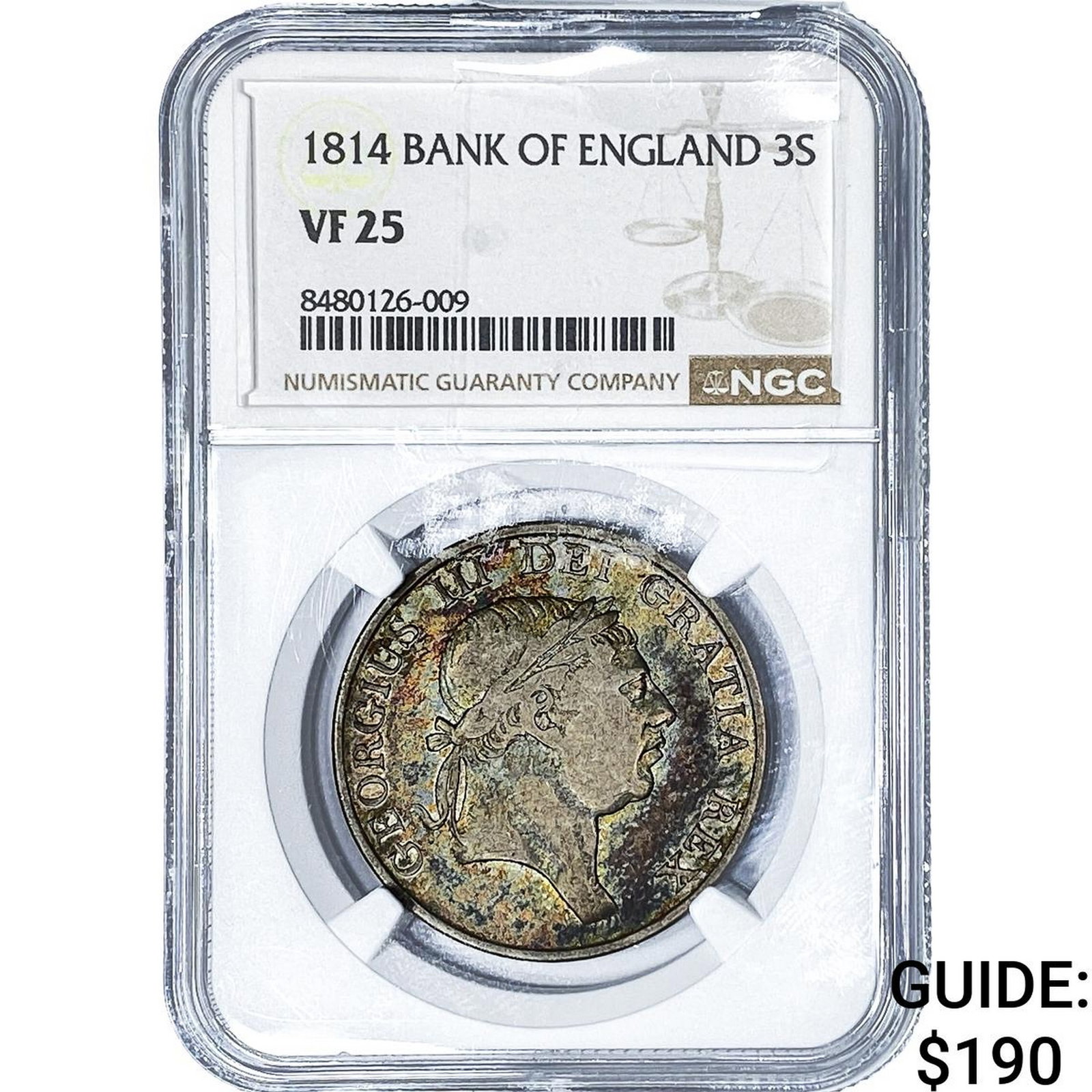 1814 Bank of England Silver 3 Shillings NGC VF25 (1 of 2)