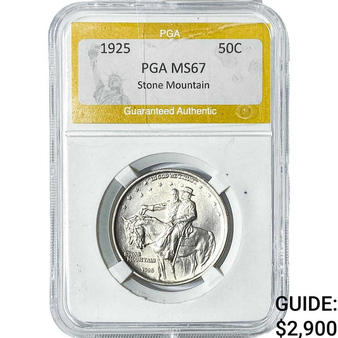 1925 Stone Mountain Half Dollar PGA MS67: 1925 Stone Mountain Half Dollar PGA MS67