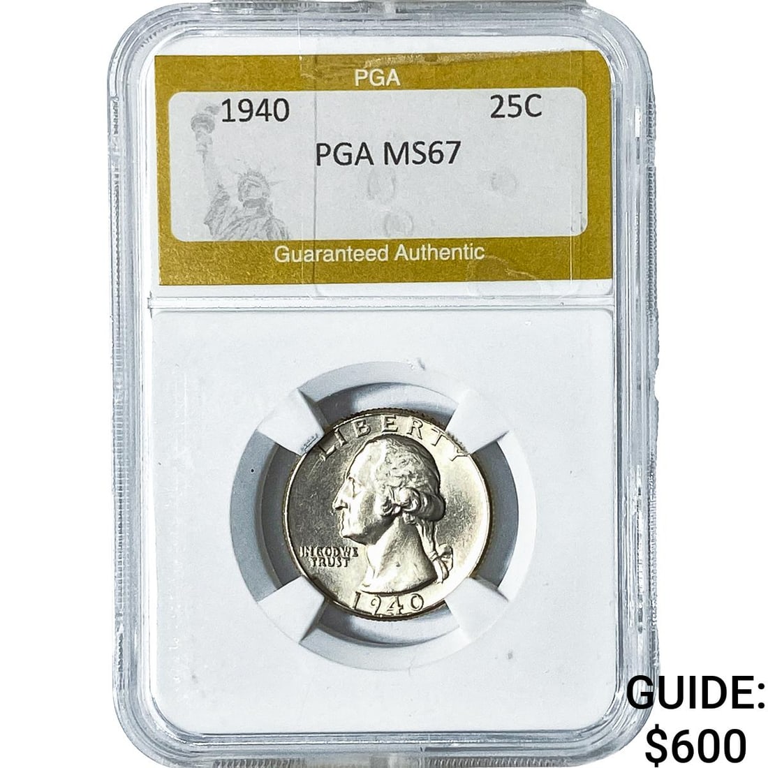 1940 Washington Silver Quarter PGA MS67: 1940 Washington Silver Quarter PGA MS67