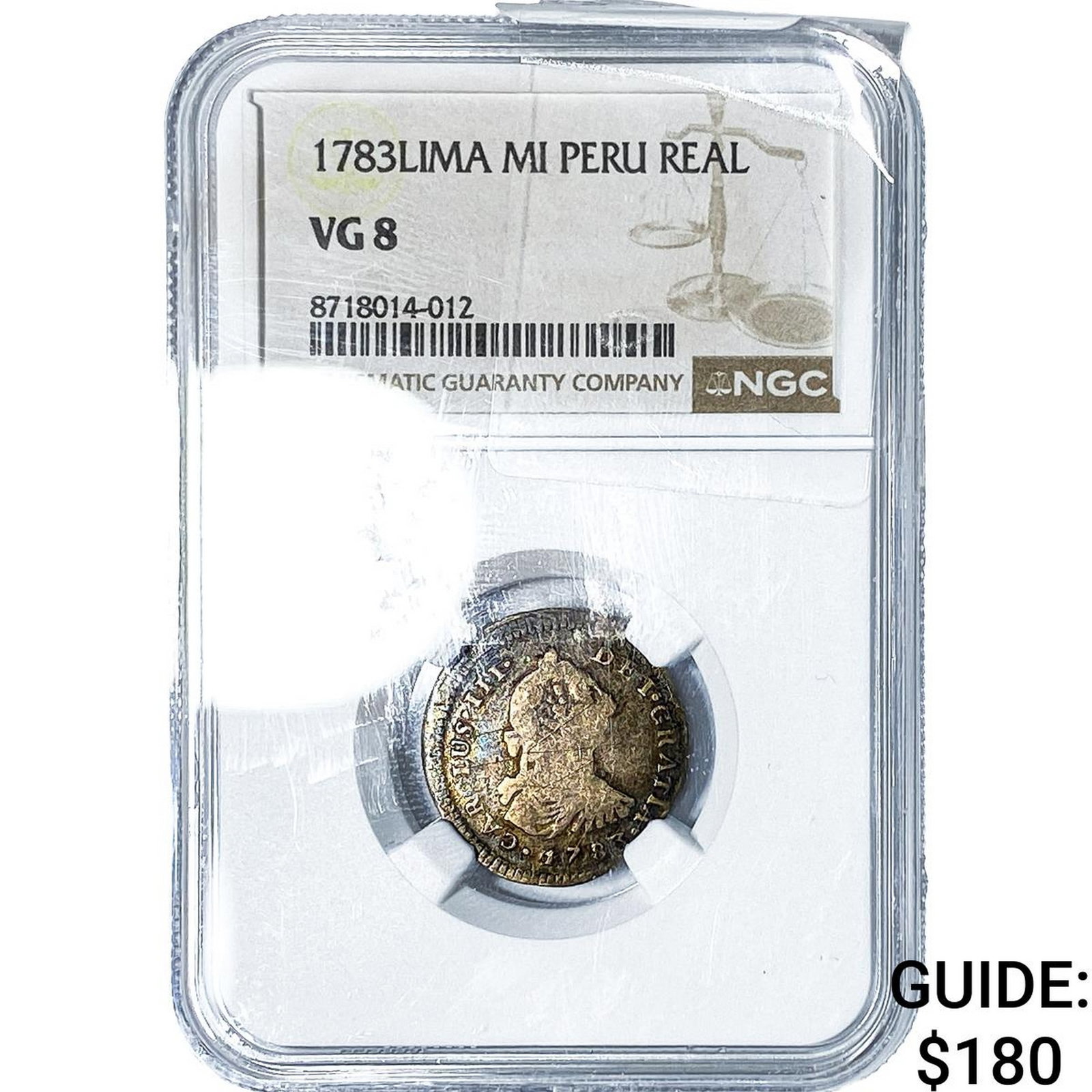1783-LIMA Colonial Spain Silver 1 Real NGC VG8 (1 of 2)