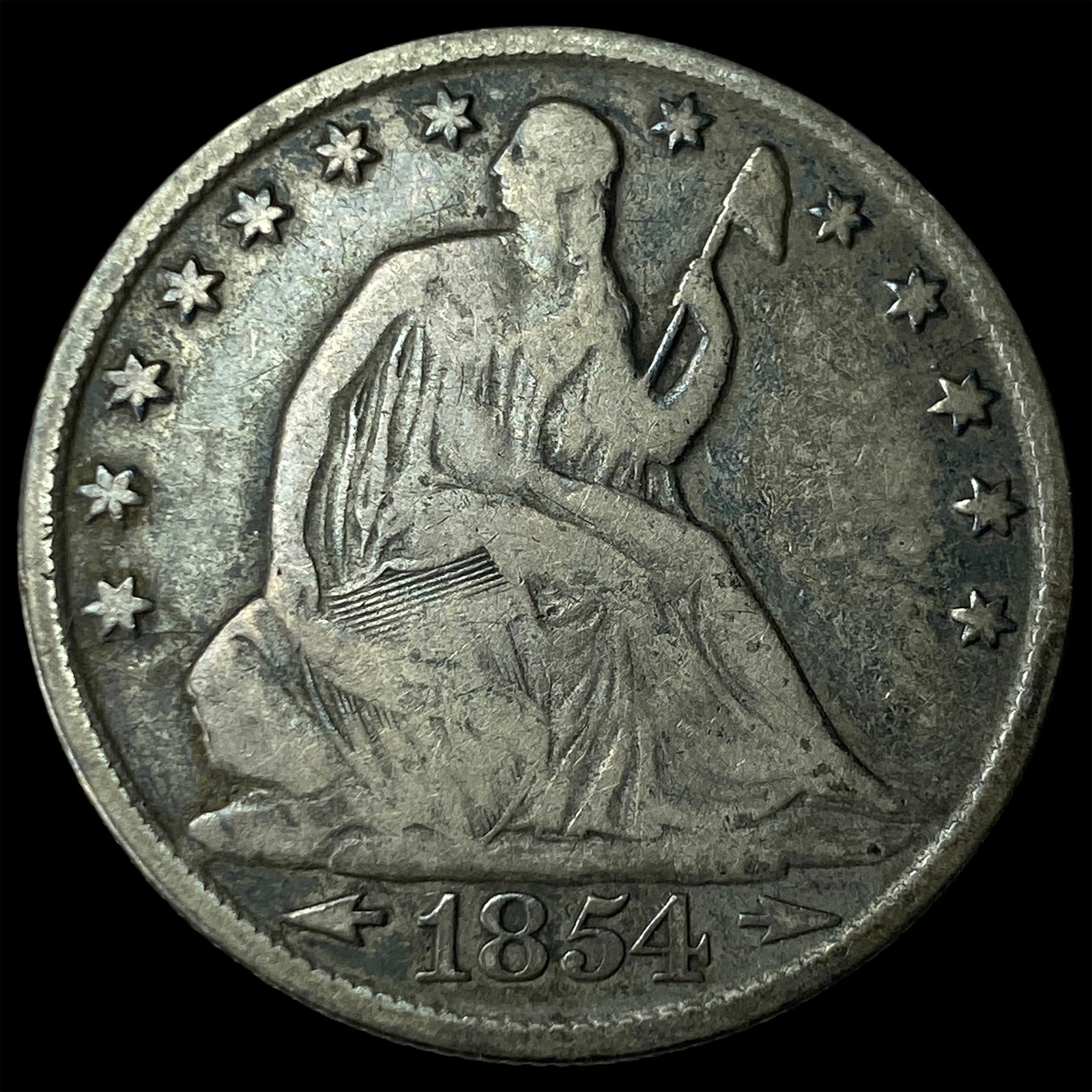 1854-O Silver Seated Liberty Half Dollar LIGHTLY CIRCULATED: 1854-O Silver Seated Liberty Half Dollar LIGHTLY CIRCULATED