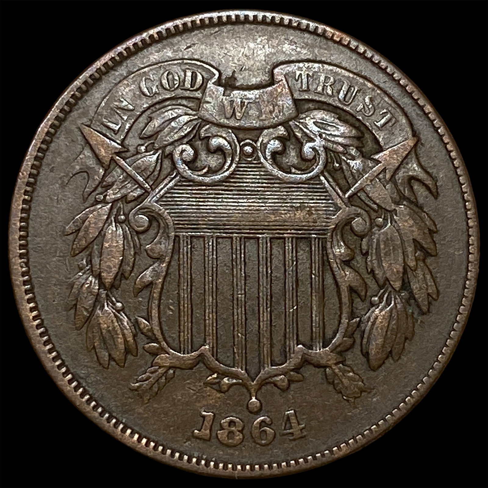 1864 Two-Cent Piece CLOSELY UNCIRCULATED: 1864 Two-Cent Piece CLOSELY UNCIRCULATED