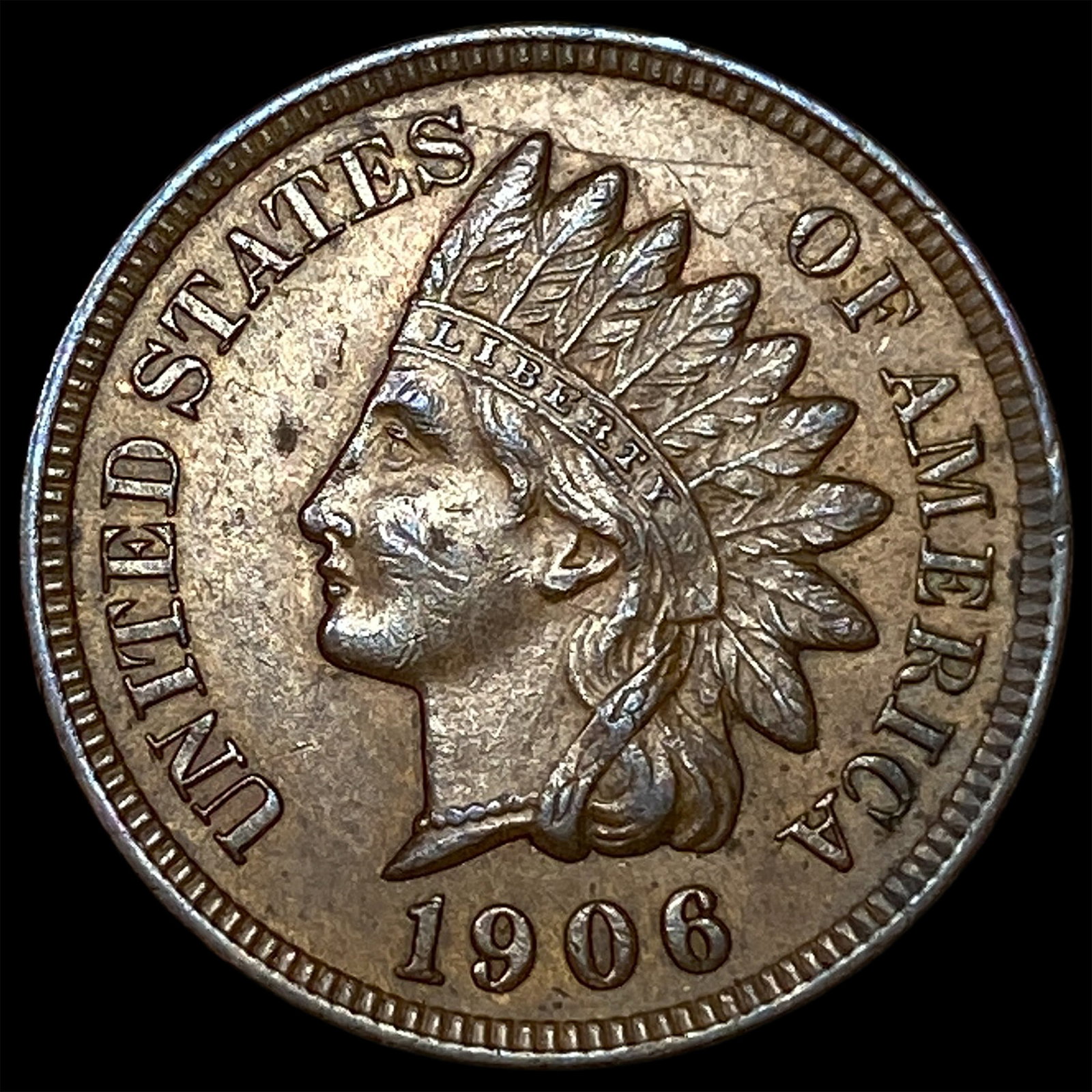1906 Indian Head Cent NEARLY UNCIRCULATED: 1906 Indian Head Cent NEARLY UNCIRCULATED