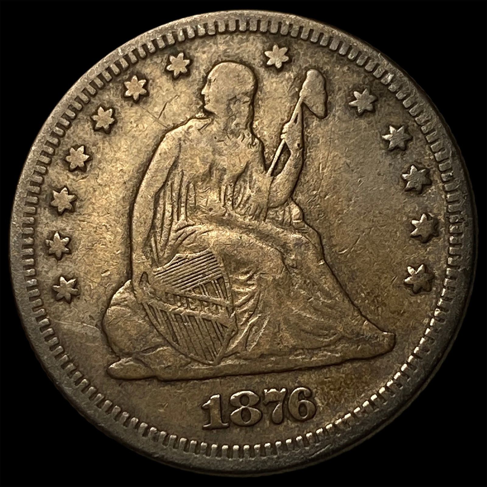 1876 Seated Liberty Quarter NEARLY UNCIRCULATED: 1876 Seated Liberty Quarter NEARLY UNCIRCULATED